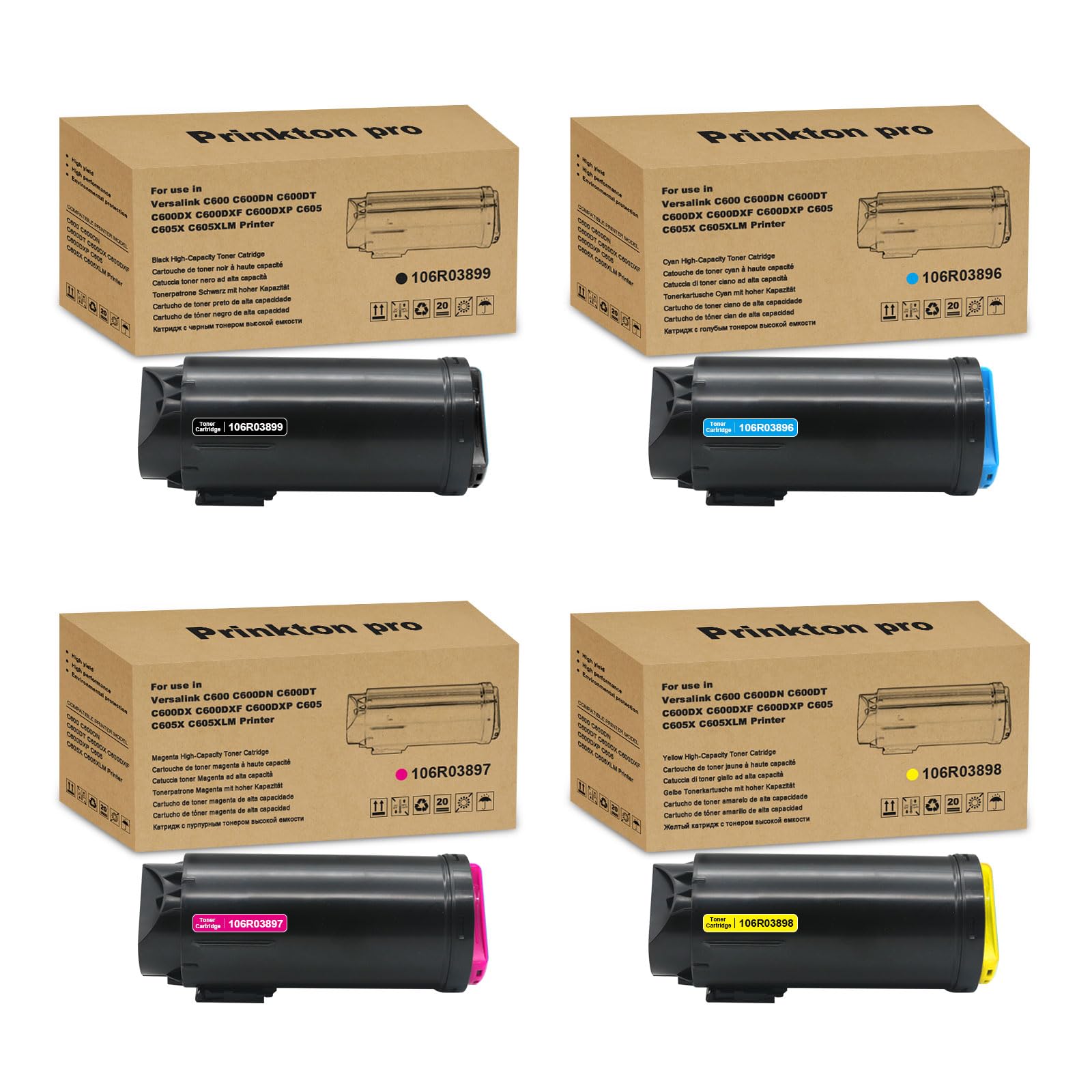 Remanufactured C600 C605 Toner Cartridge Replacement for Xerox versaLink 106R03899 106R03896 106R03897 106R03898 for C600 C600DN C600DT C600DX C600DXF