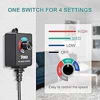 Vista 7 de iPower GLFANXBOOSTER6CTRLV1 6 Inch 240 CFM Booster Fan Inline Duct Vent Blower with Variable Speed Controller Adjuster