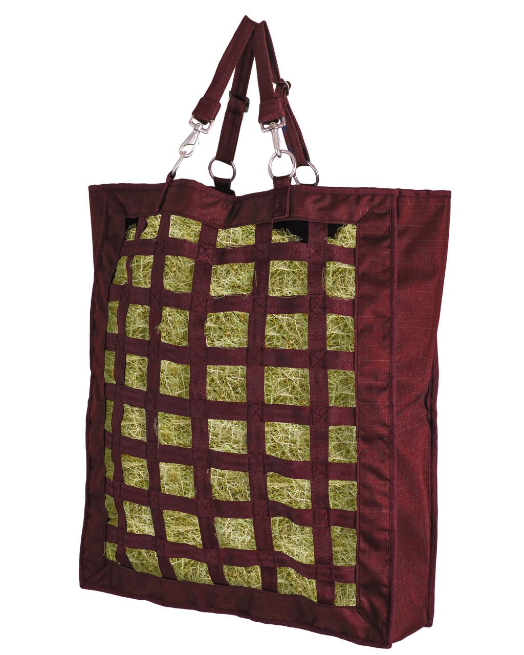 Equipride Slow Feeder Hay Bag Turnout Travel Haynet Navy, Burgundy and Dark Green (Burgundy)