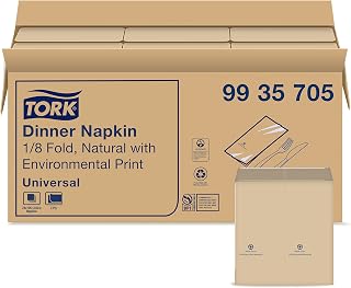 Tork Natural Dinner Napkin, 1/8 Fold 2-ply, 15" x 16.3", 24 x 126 napkins, 9935705