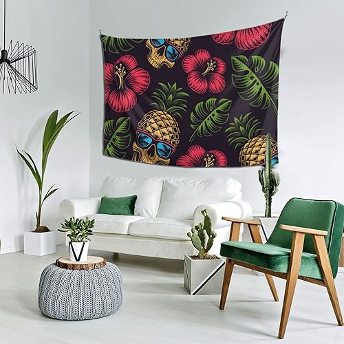 Miniatura 6 de Tapiz de calavera con diseño de esqueleto para colgar en la pared, para decoración de dormitorio, 59.8 x 39.8in