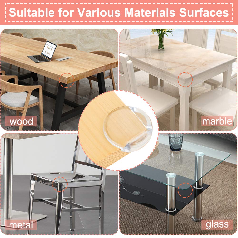 Corner Protectors for Baby Safety, 24 Packs Clear Furniture Edge Guards Bumper for Table Desk Shelf Bed Sharp Corner : Baby