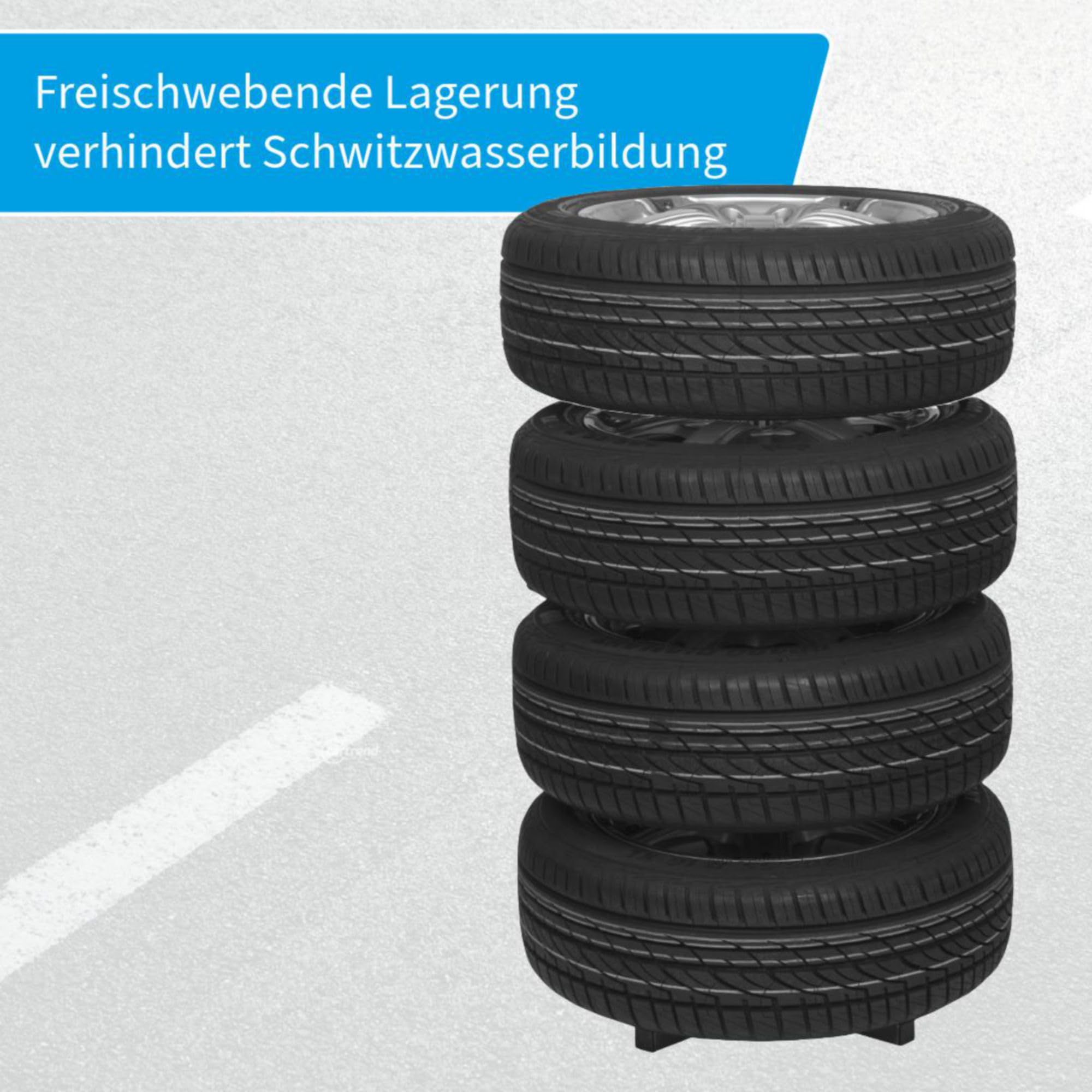 cartrend Unitec 1090 Arbre de Stockage de pneus, Argenté/Noir