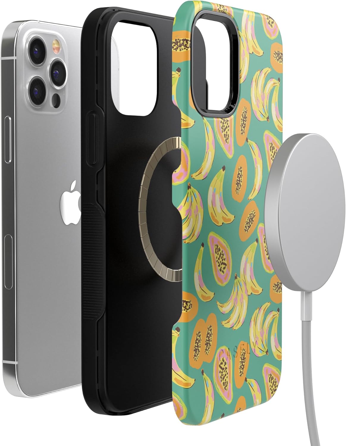Casely iPhone 12 Pro Max Case | Papaya Palms | Dippin' Daisy's Tropical Vacation | Bold Protective Design | Compatible with MagSafe