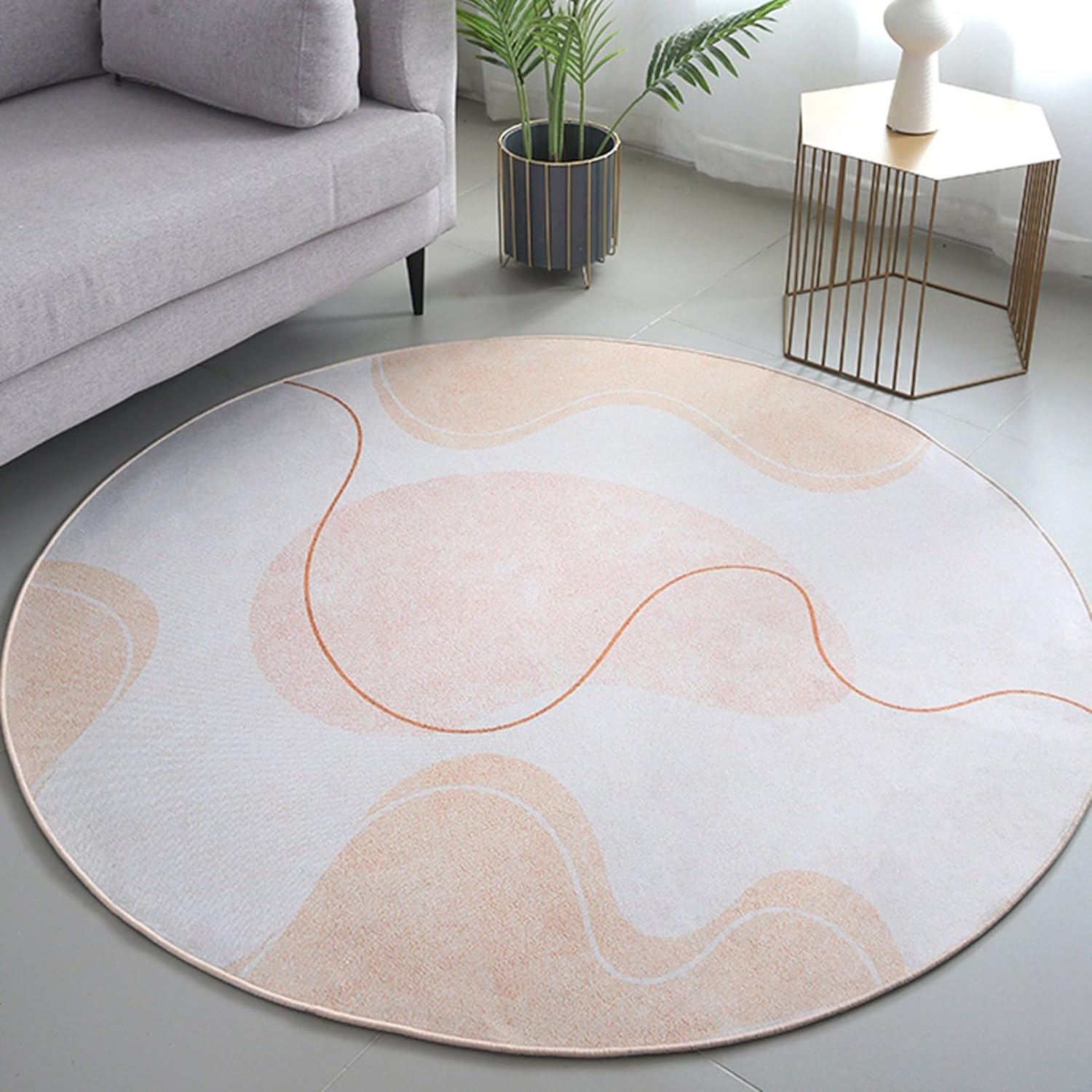 ゲーミングチェアマット 円形 カーペット チェアマット モダン 床保護マット 大判 フロアマット ズレない 静音吸音 防臭防滑 吸着