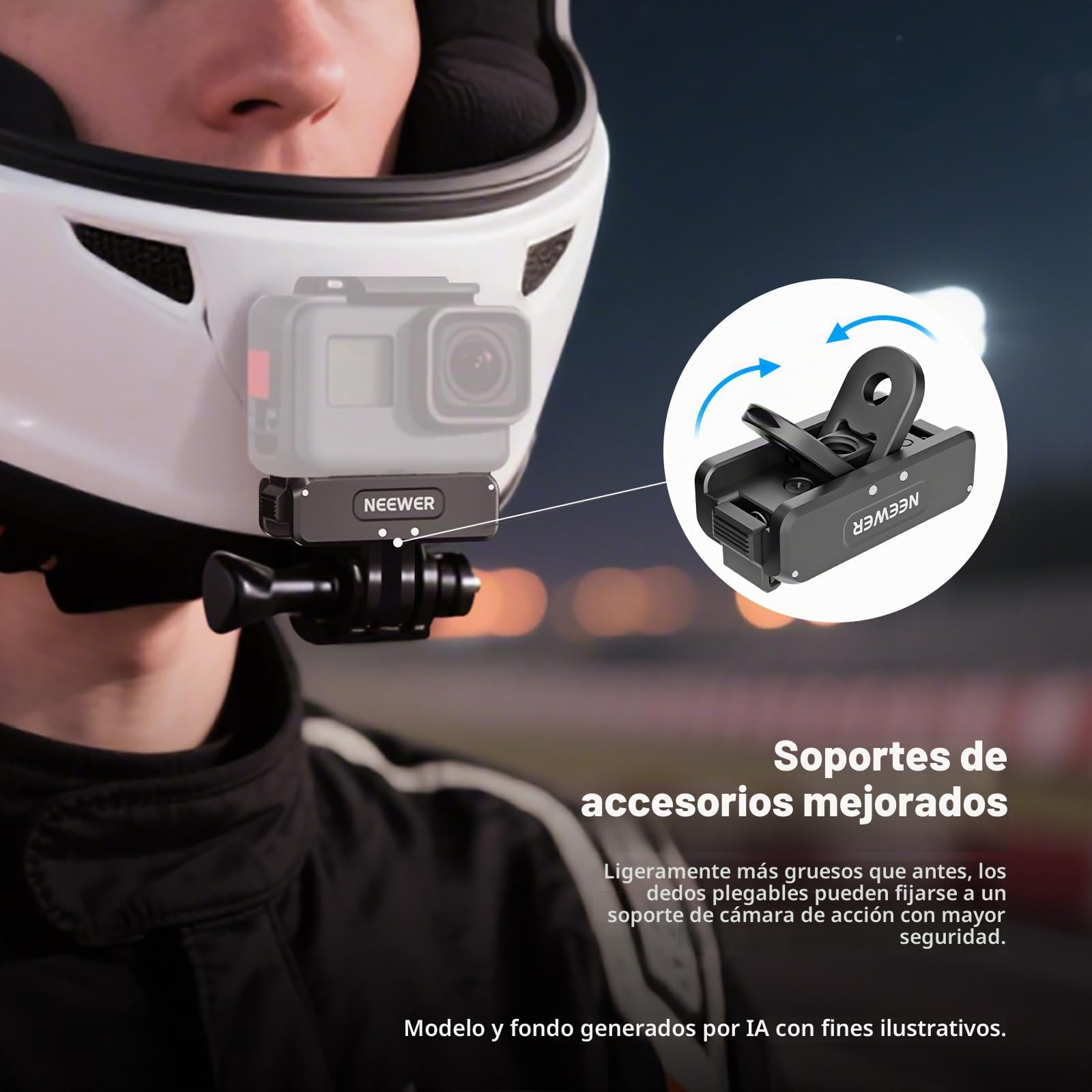 NEEWER Adaptador Montura Magnética Mejorado Compatible con dji Osmo 360/ Action 5 Pro/4/3, Montura Cámara Acción Liberación Rápida, Accesorios para Vlogs con Rosca de Trípode de 1/4", AC011