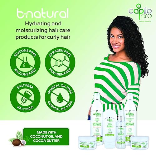 Miniatura 3 de CAPILO PRO B-NATURAL CREMA MOLDEANTE RIZADA  Aceite de coco y manteca de cacao. Hidratante para cabello natural, rizado y rizado. Sin parabenos ni