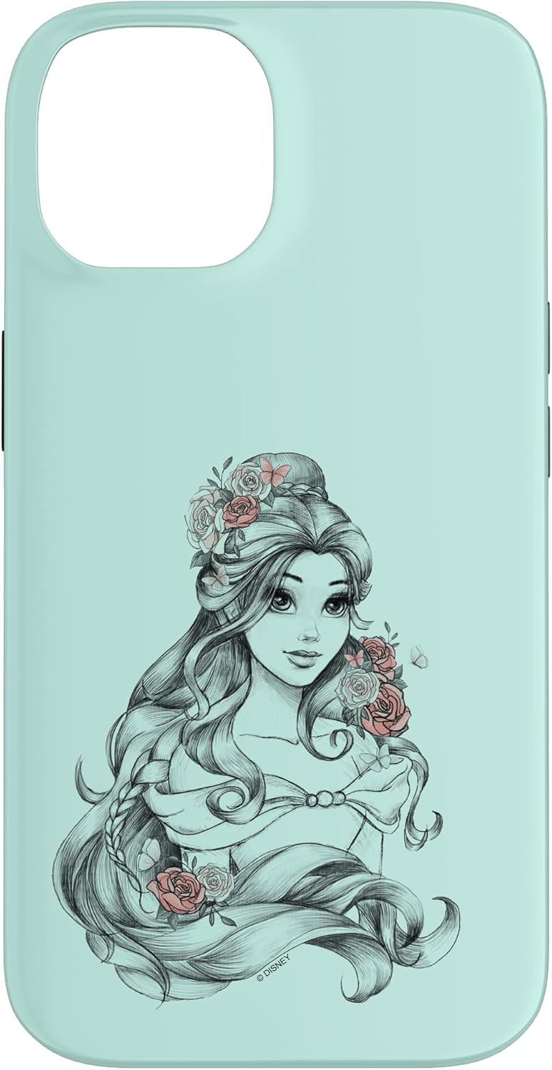 iPhone 13 Pro Max Disney Beauty & The Beast Floral Belle Sketch Case