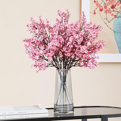 Miniatura 3 de 10 piezas de flores artificiales de aliento de bebé, flores de primavera falsas de seda rosa para decoración del hogar, boda, arreglo floral,