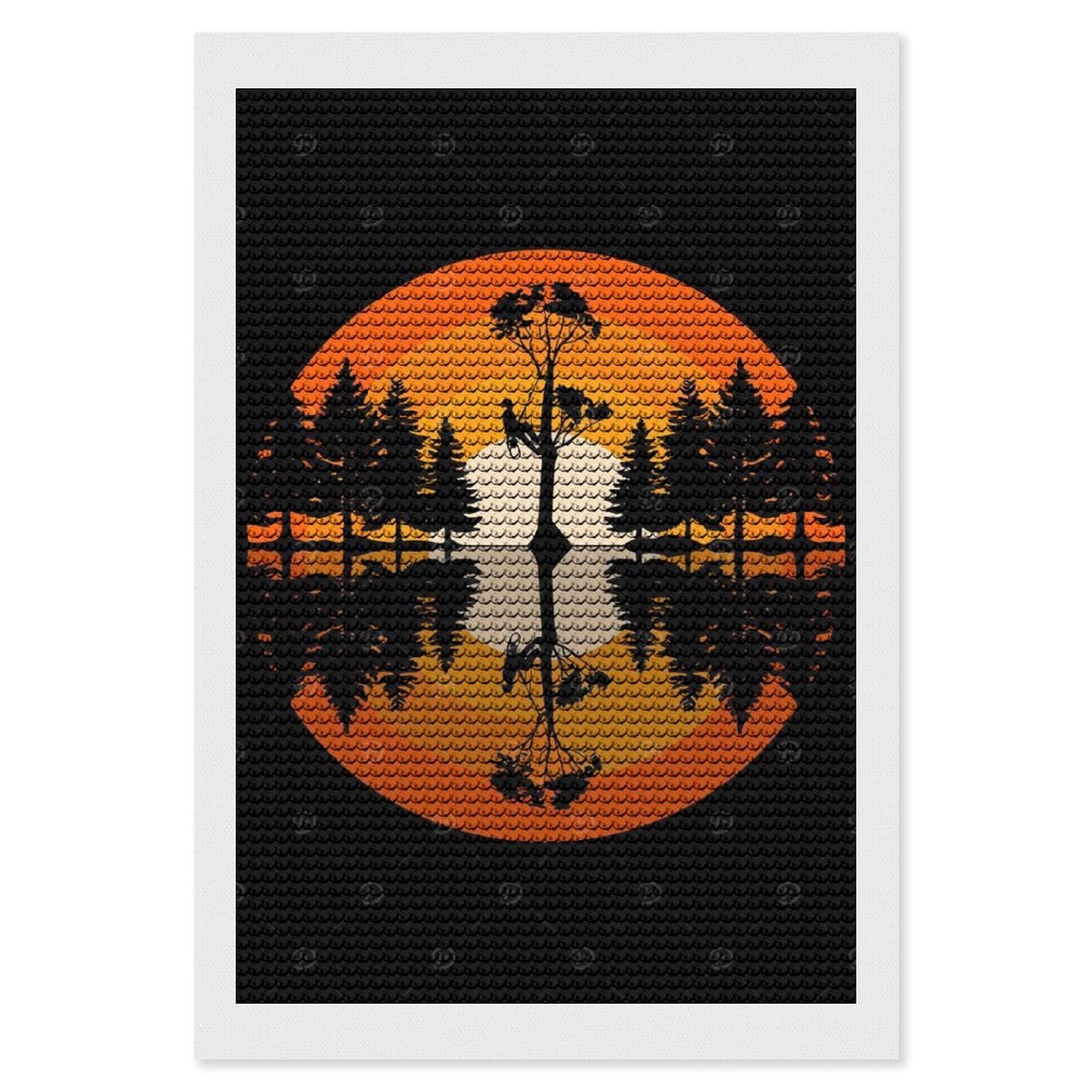 Junmoney Arborist Lumberjack Diamond Art Canvas 8"x12", for Family Craft Time, Creative Leisure Activity, Living Room Decor, Festive Craft Gift