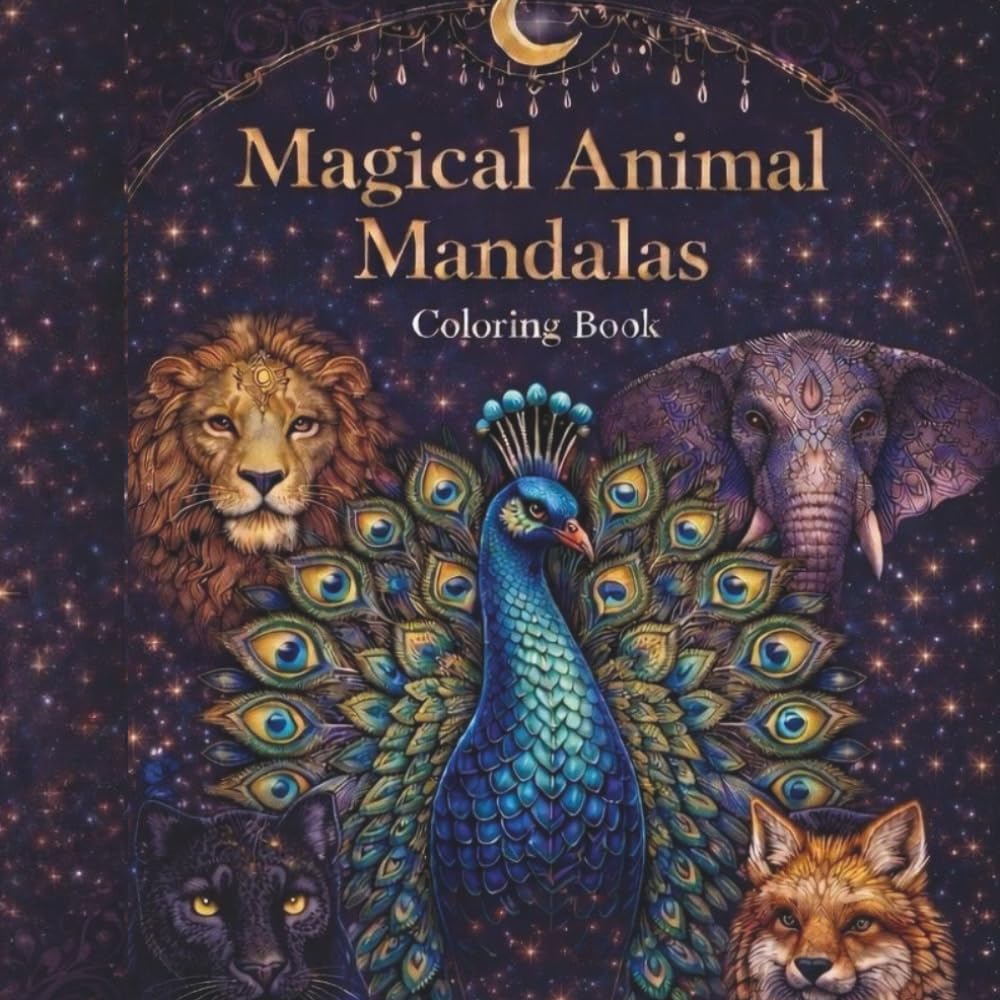 Magical Animal Mandala: Coloring Book