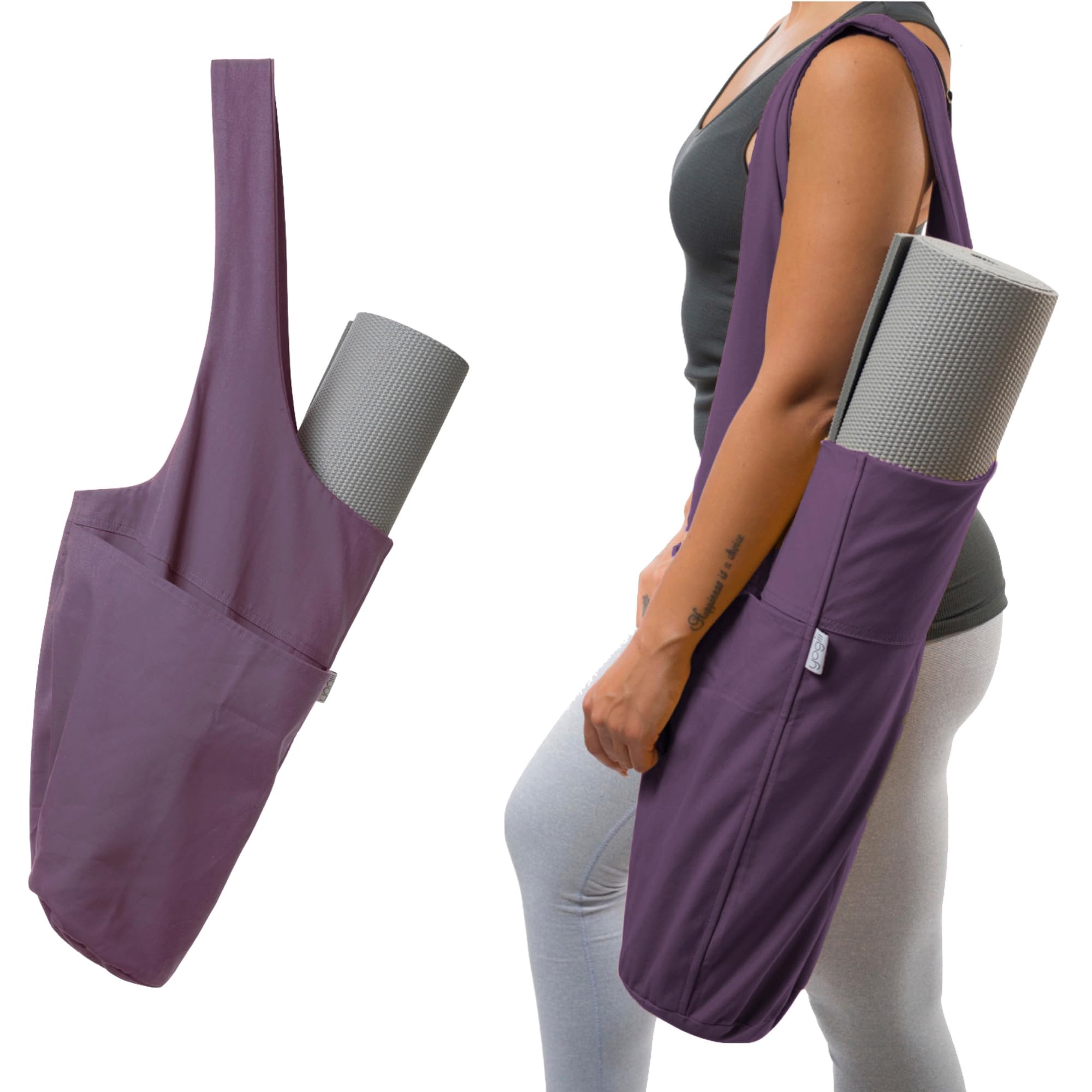 Yogiii - Bolsa para Esterilla de Yoga, la Bolsa Original YogiiTote | Bolsa para Esterilla de Yoga con Bolsillo Lateral grande y Bolsillo con Cremallera | Se Adapta a la mayoría de tamaños de