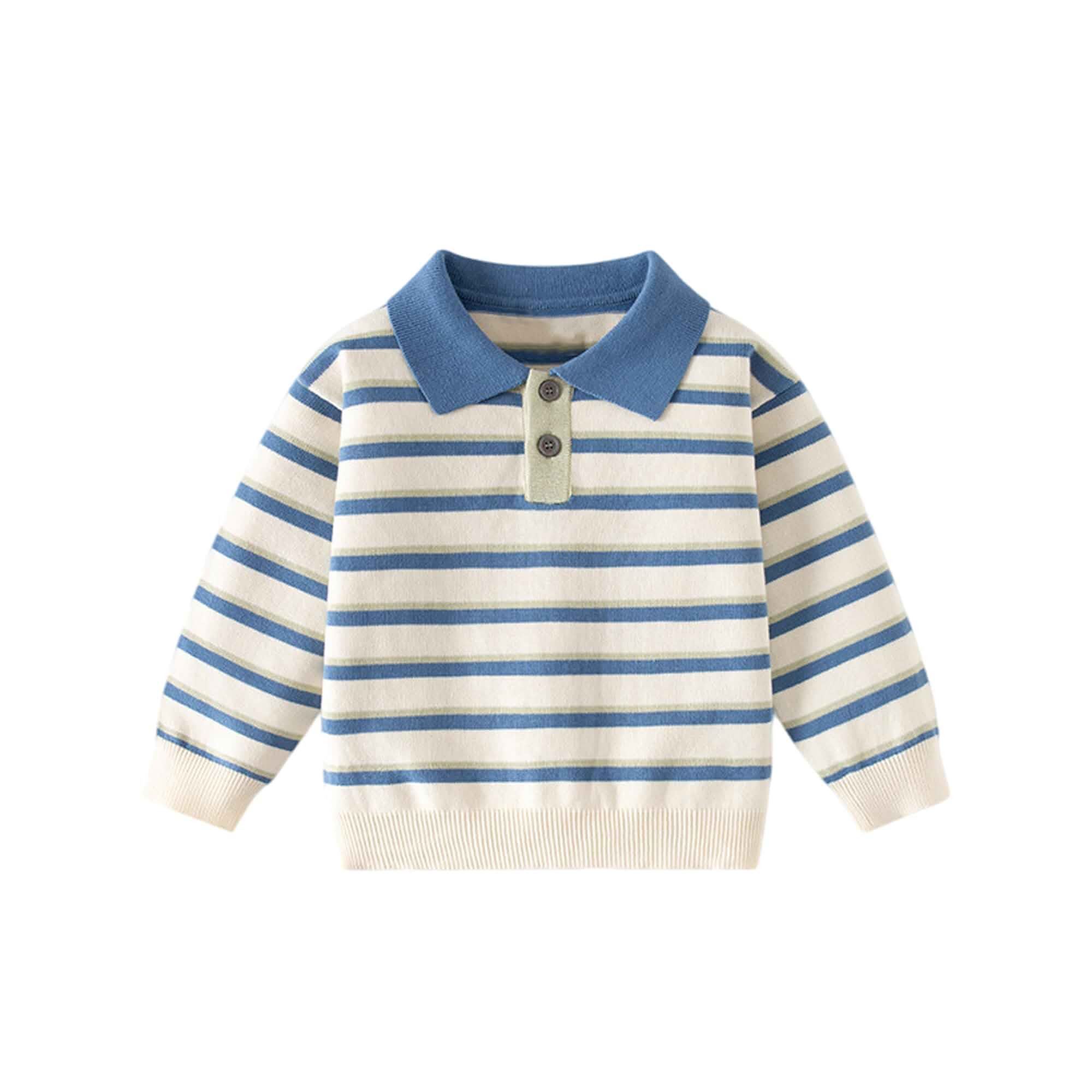 Toddler Baby Boy Striped Knit Sweater Fall Shirt Pullover Long Sleeve Knitted Sweatshirt Striped
