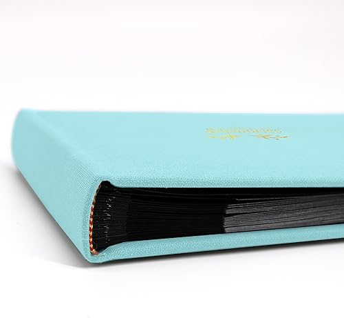 Miniatura 7 de Holoary Álbum de fotos pequeño de 4 x 6 pulgadas, tapa dura de lino, capacidad para 50 fotos, encuadernado con páginas negras, mini álbumes de fotos