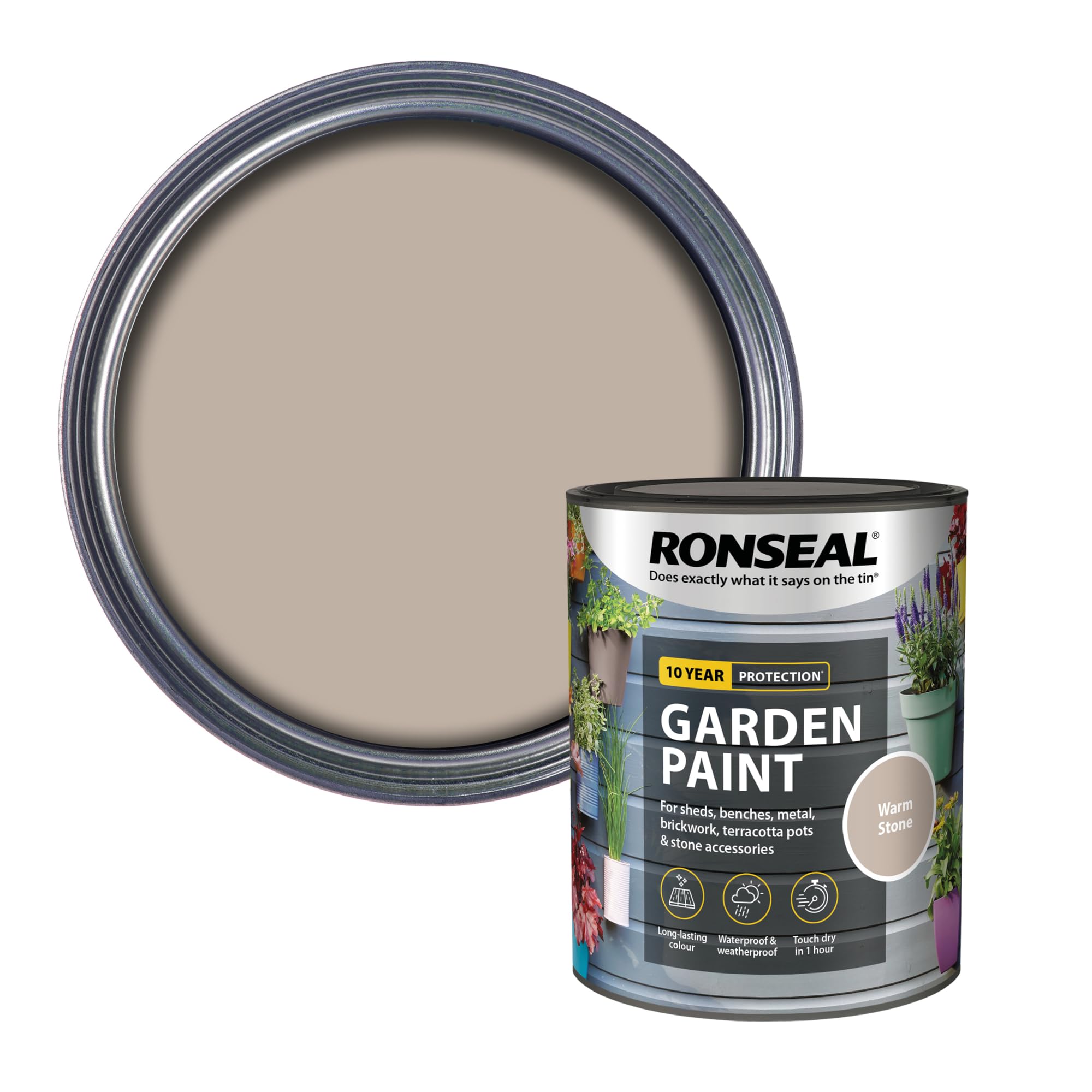 Ronseal 37603 Garden Paint Warm Stone 750Ml