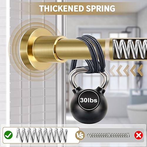 Miniatura 4 de ZYRW Paquete de 2 barras de cortina, barra de cortina envolvente para ventana de 48 a 84 pulgadas (4-7 pies), barra de cortina individual ajustable