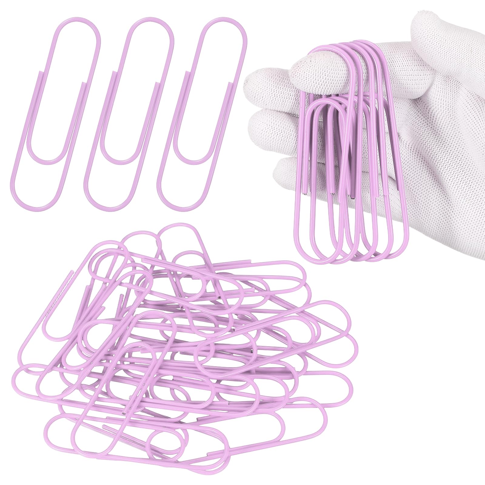 PATIKIL 10cm / 4 Inch Extra Large Paper Clip, 24 Pack Coated Giant Metal Paper Clip Rustproof for Documents DIY Crafts Home Office, Lavender Purple