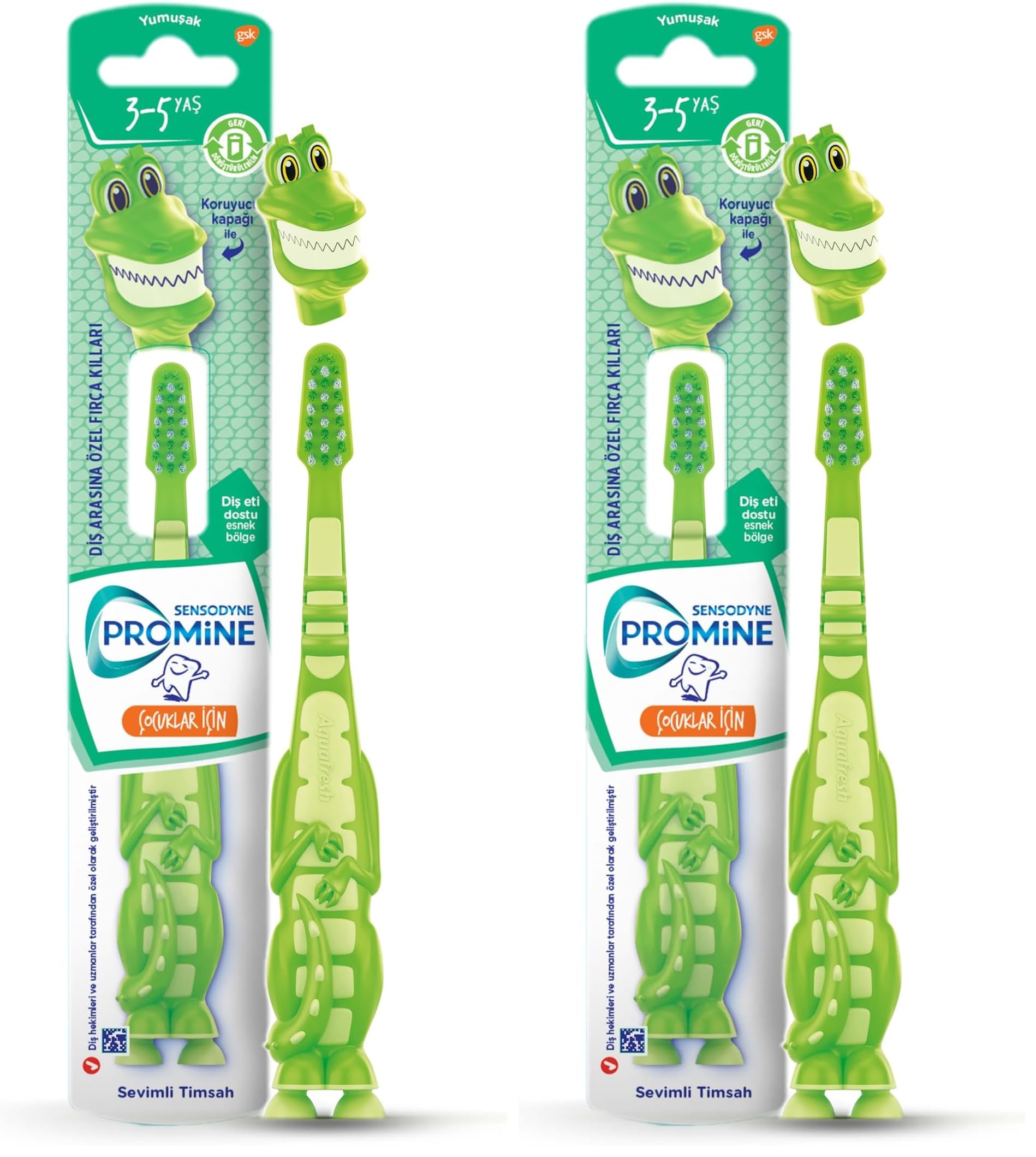 Sensodyne 3-5 Yaş Çocuk Diş Fırçası Yumuşak - Timsah (2 paketi)