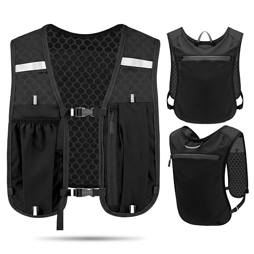 Gilet de Trail Ultraléger, Sac à Dos Running Léger pour Marathon, Cyclisme, Randonnée et Activités de Plein Air