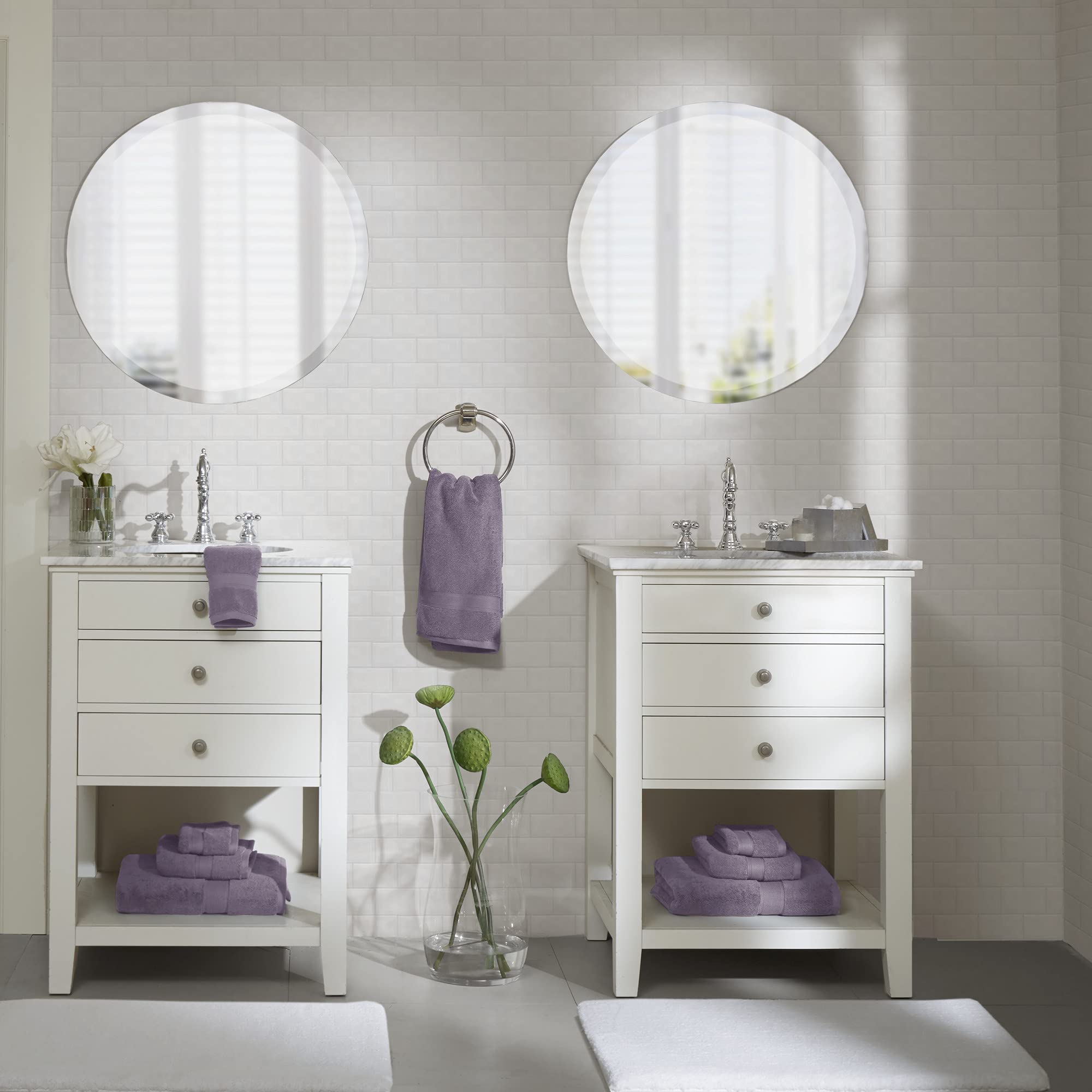 Madison Park Signature 800GSM 100% Cotton Luxurious Bath Towel Set Highly Absorbent, Quick Dry, Hotel & Spa Quality for Bathroom, 30 x 54, Light Purple 8 Piece