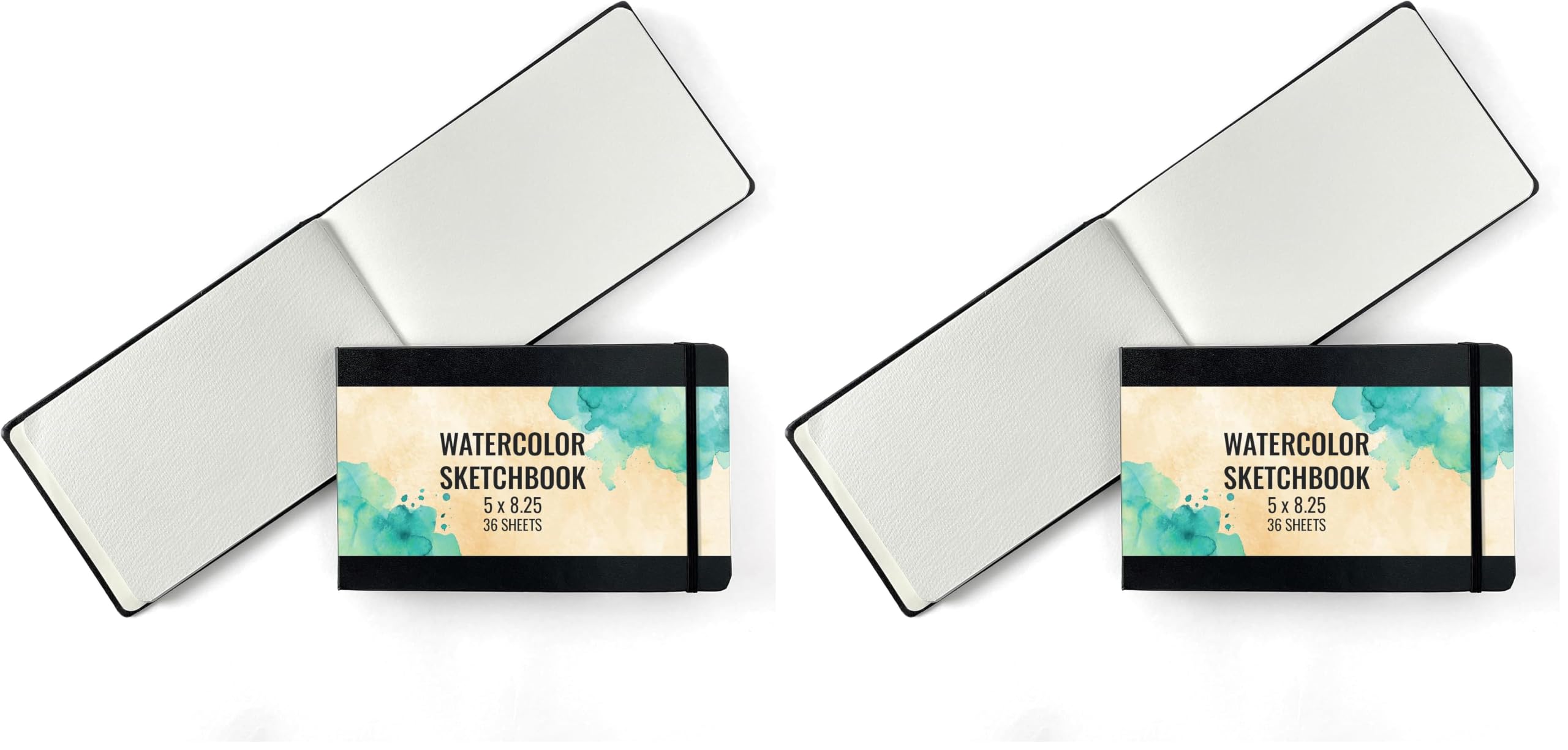 ArtSkills Watercolor Journal for Painting, 200 GSM Sketchbook with Watercolor Paper, 36 5” x 8.25” Sheets (Pack of 2)