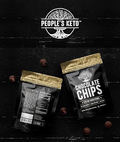 Miniatura 3 de Chips de chocolate grandes sin azúcar, endulzados con estevia, 12 onzas. Tamaño económico, sin OMG, vegano, keto, bajo en carbohidratos, 60% cacao,