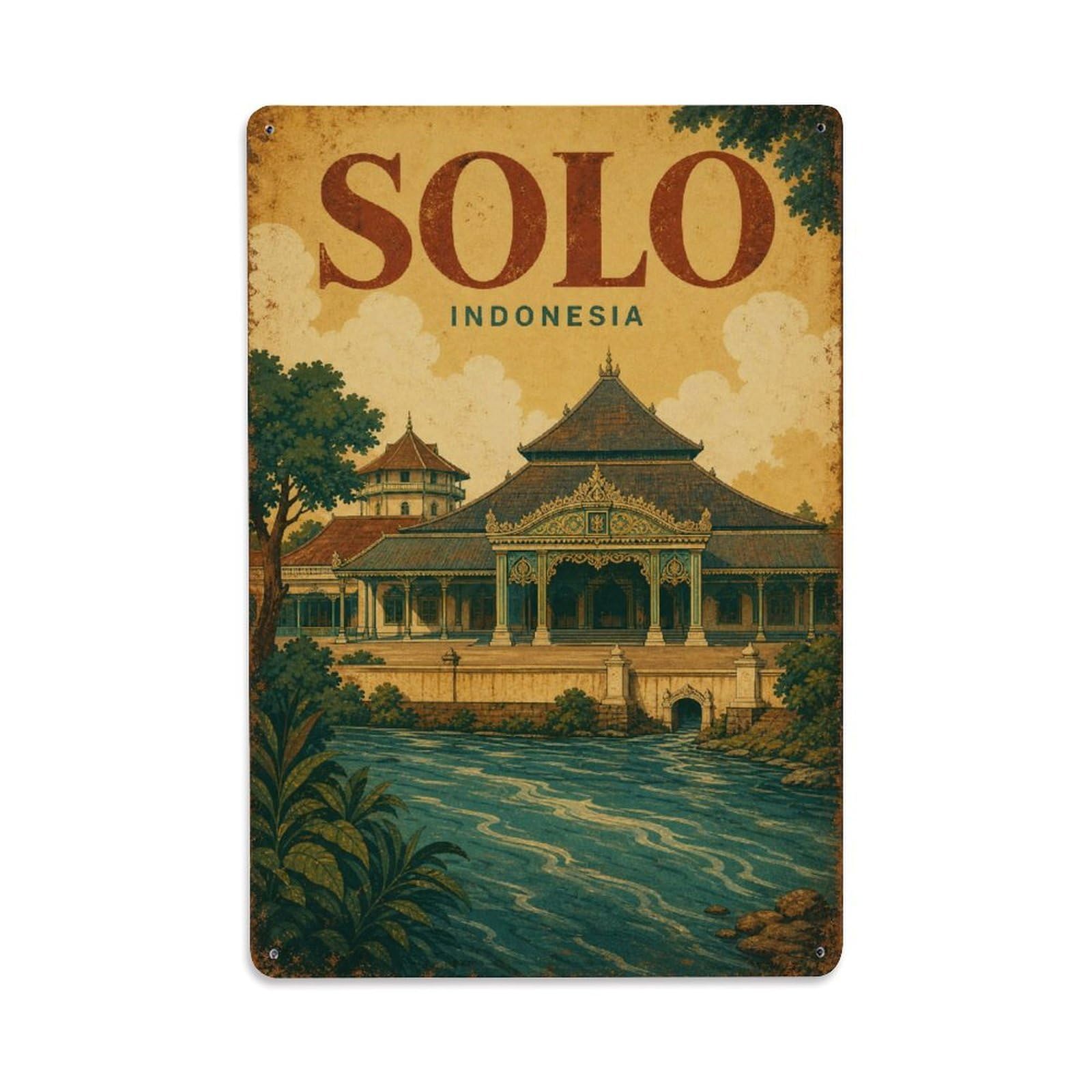 Metal Tin Sign Retro Travel Indonesia Solo