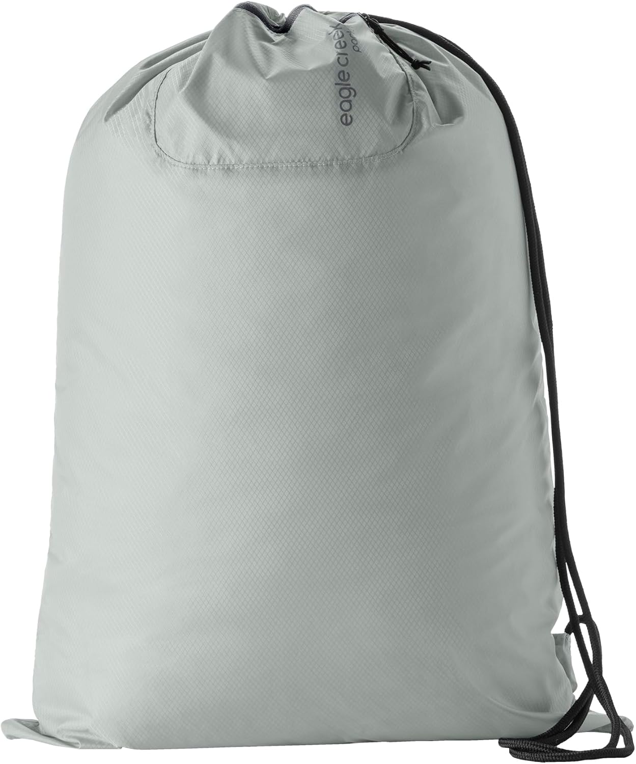 Eagle Creek Portable Laundry Sack - Packable Laundry Sack for Dirty Clothes - Lightweight & Portable - Recycled Materials - Drawstring Cinch Closure - Front Pocket Key Clip - Storm Grey