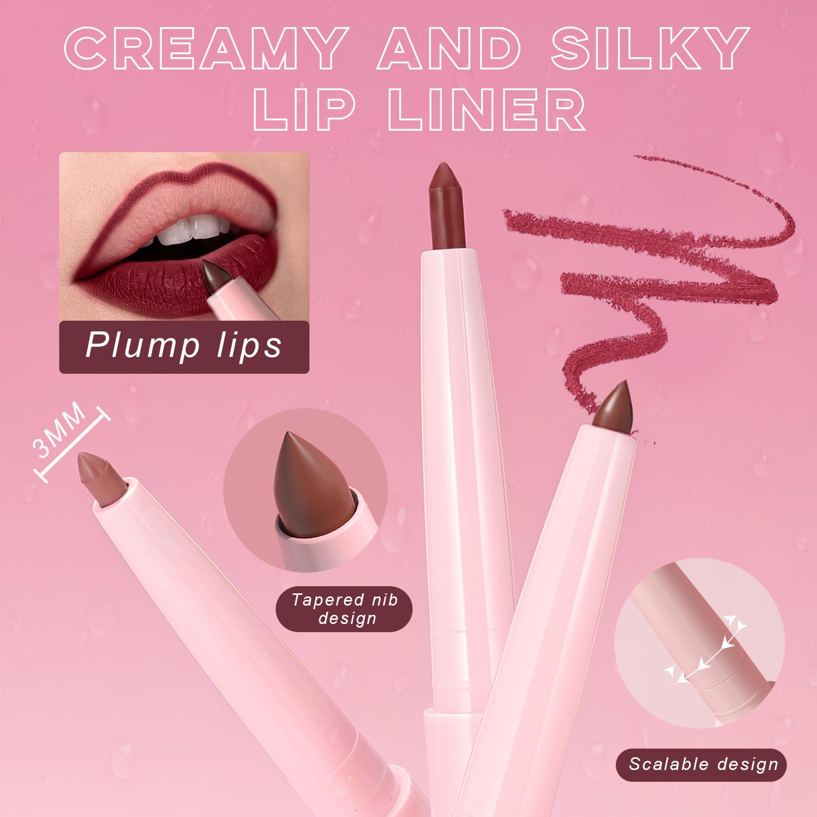 Prreal 2PCS Brown Lip Liner and Butter Lip Gloss Set,Matte Lip Liner with Moisturizing Lip Gloss Oil - Image 4