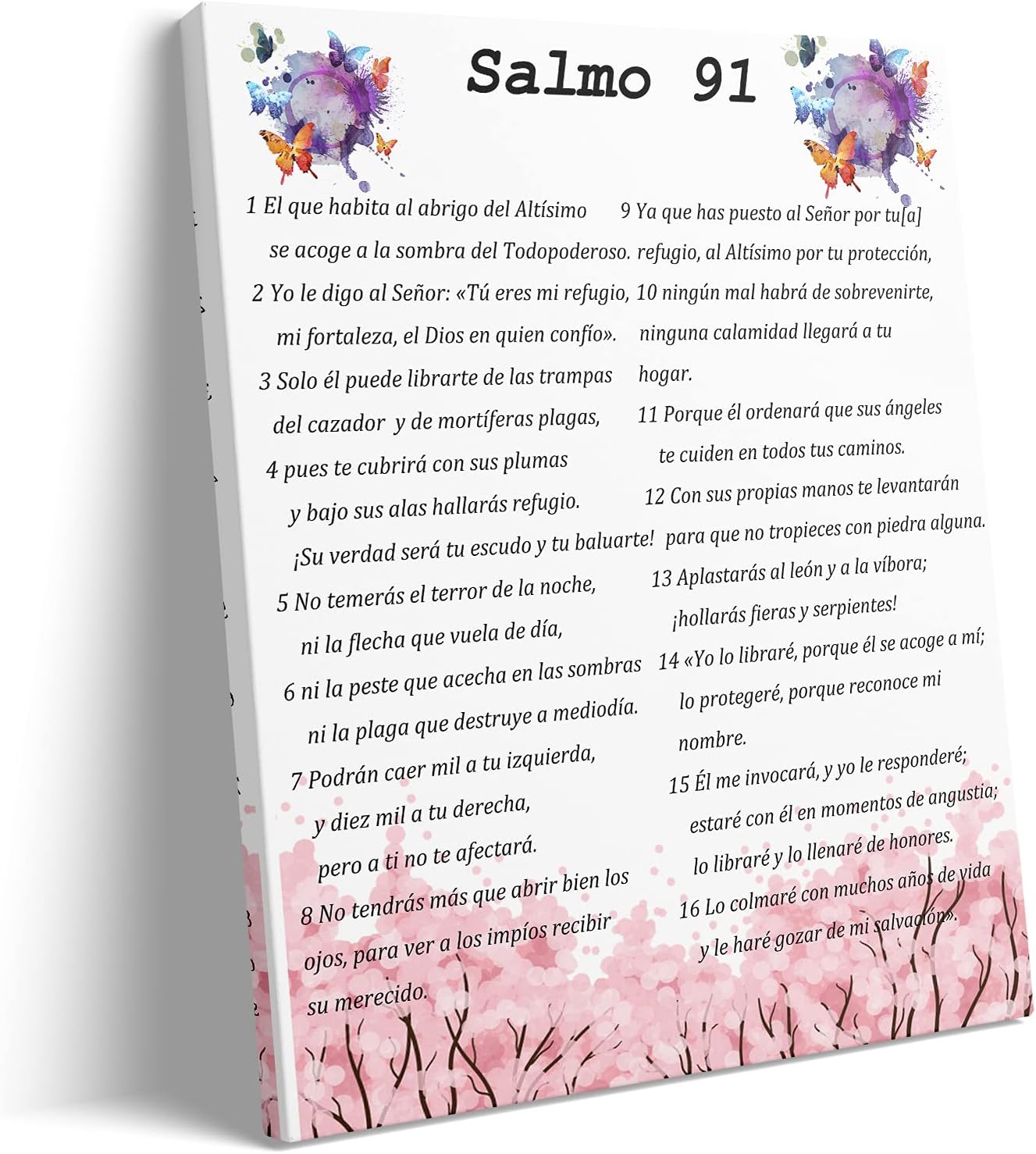 Salmo 91 En Español Para Pared, Psalm 91 Wall Art, Cuadros Cristianos Para Pared En Español, Christian Wall Decor In Spanish, Decoraciones Para Cuartos (8"x10", Salmo 91)