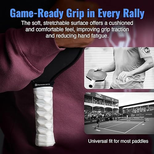 Miniatura 5 de Hesatac Cinta de Sobreagarre  para Pickleball, Pádel y Tenis  Hecha para Agarres Hesacore  Absorbe el Sudor, Suave, Antideslizante, Sobreagarre