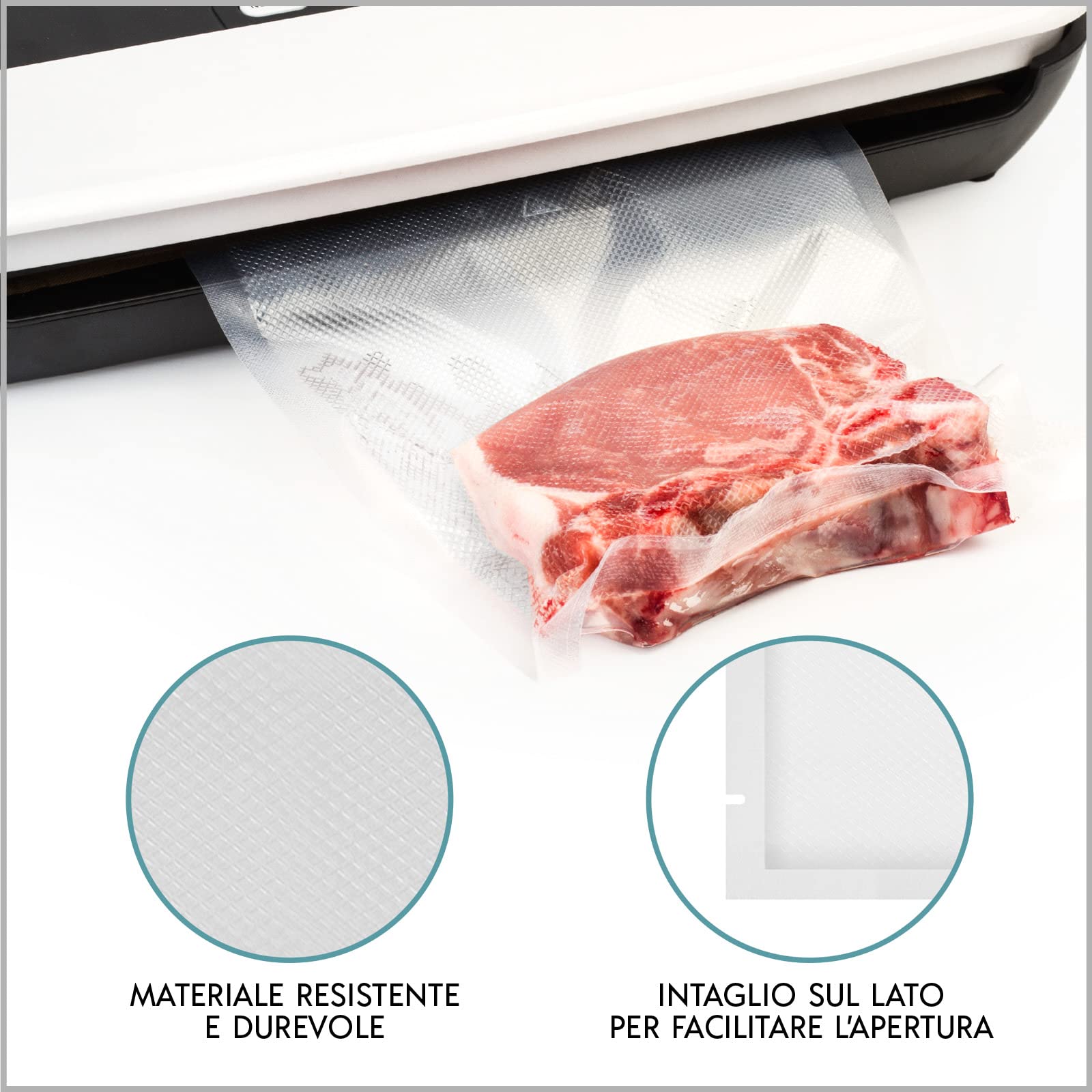 Rotoli Sottovuoto Alimenti GIBOHOM - 3 Confezioni Da 20x600 Cm, Spessi 150&micro;m, Senza BPA