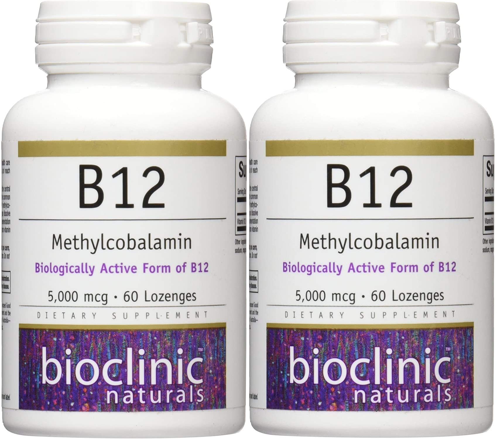 Bioclinic Naturals B12 Methylcobalamin 5000 mcg 60 Loz - Pack of 2