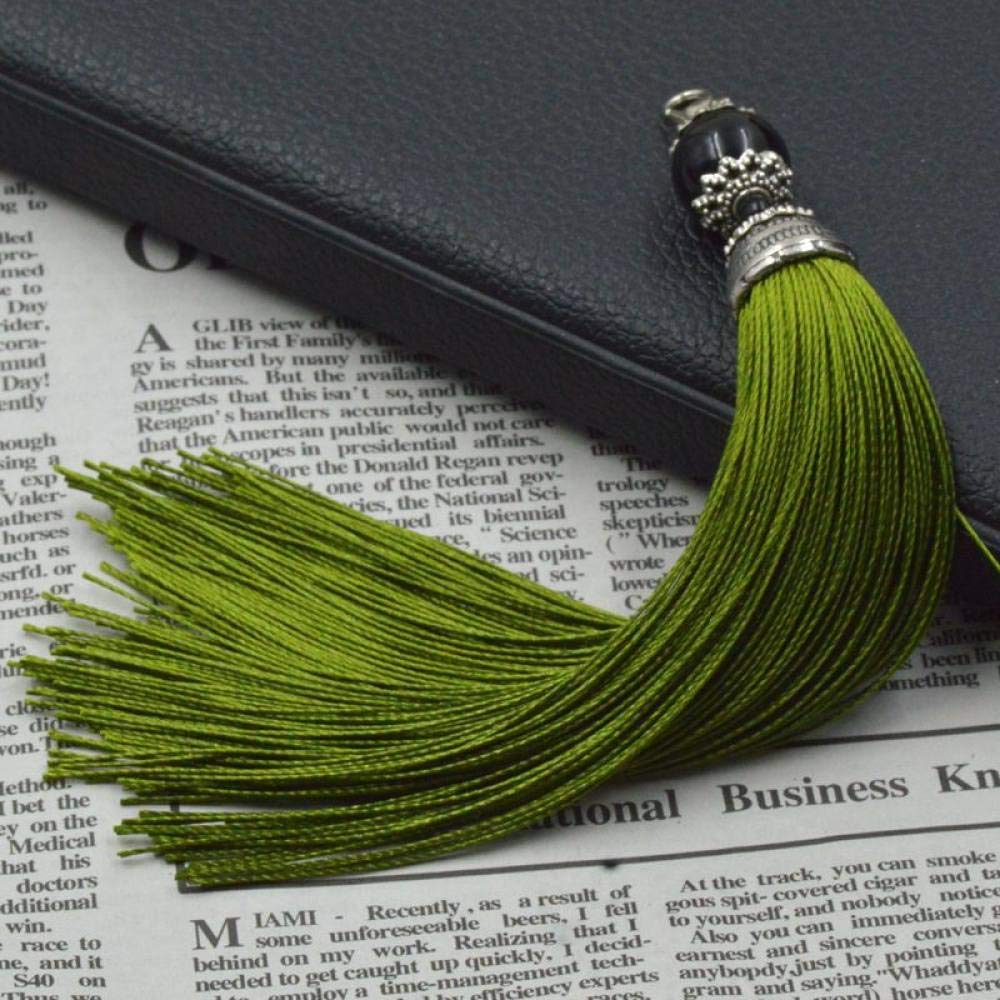 5pcs/10pcs/20pcs/lot lunghe nappe etniche con chiusura, 14 cm colorate decorazioni in seta di poliestere perline nappa accessori fai da te, rosa caldo, 14 cm 10 pezzi (verde 14 cm 5 pezzi)