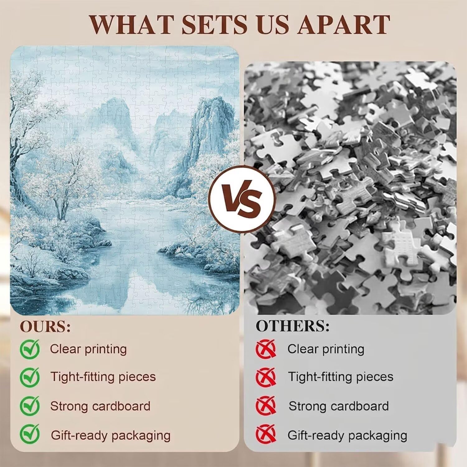 paesaggio Nevicare Puzzle 4000 Pezzi per Adulti, Puzzle in Legno - Collezione Classica con Poster Incluso - Sfida di Concentrazione e Passatempo Antistress, Gioco per Famiglia, 141 x 87 cm f0-529