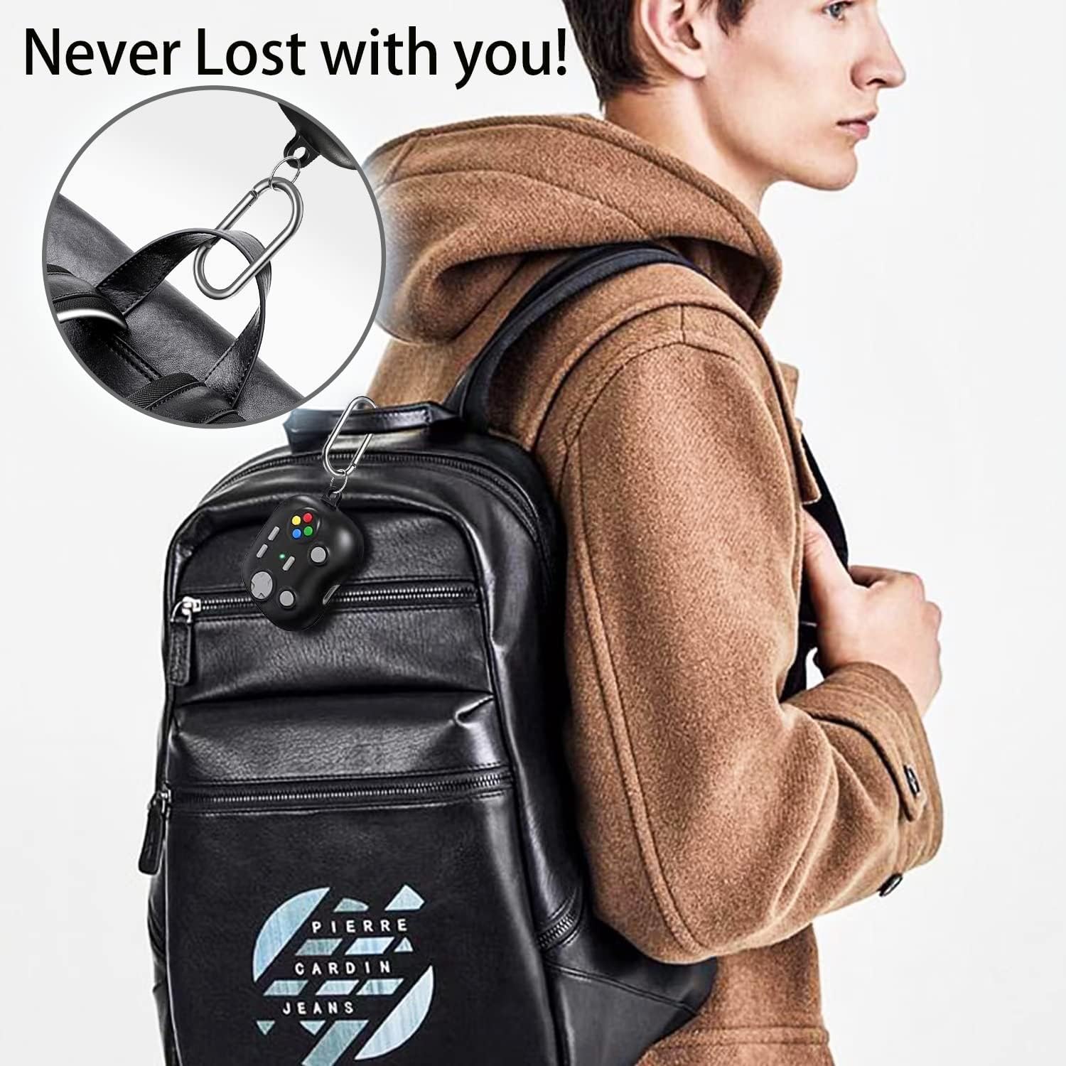 Funda protectora de silicona Volport compatible con Apple Air Pod Gen 3 2021 con llavero protección completa y a prueba de golpes color negro