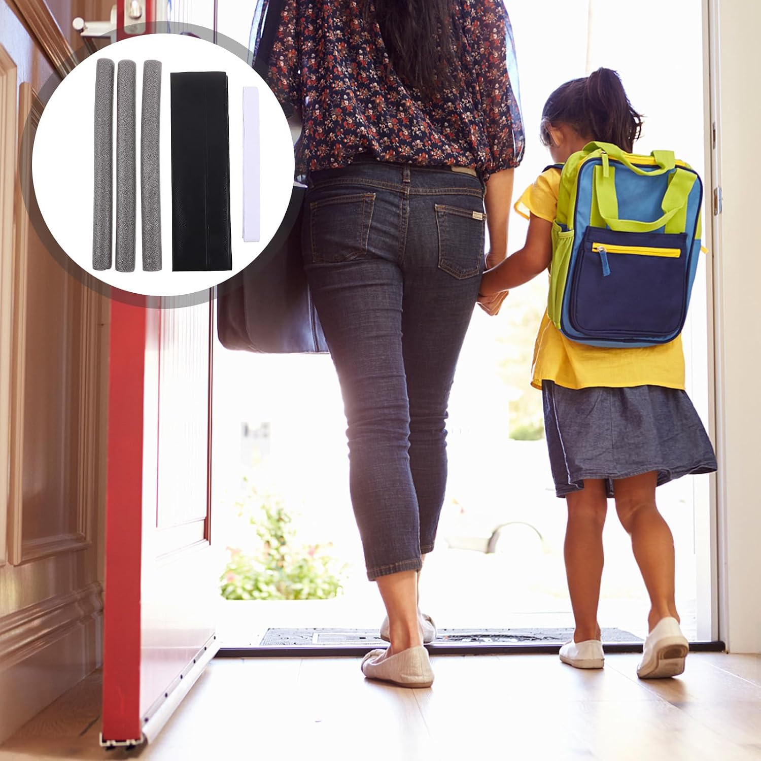 Wakauto Under Door Draft Stopper Black Single-Side Windproof Seal Strip for Bottom of Door Noise Reduction and Suitable for Bedroom and Home Use