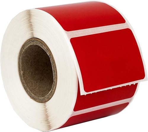 HOUSELABELS Etiquetas multiusos rojas de 1.5 x 1 pulgada en núcleo de 1 pulgada compatibles con impresoras Zebra y Rollo, 2 rollos520 etiquetas por