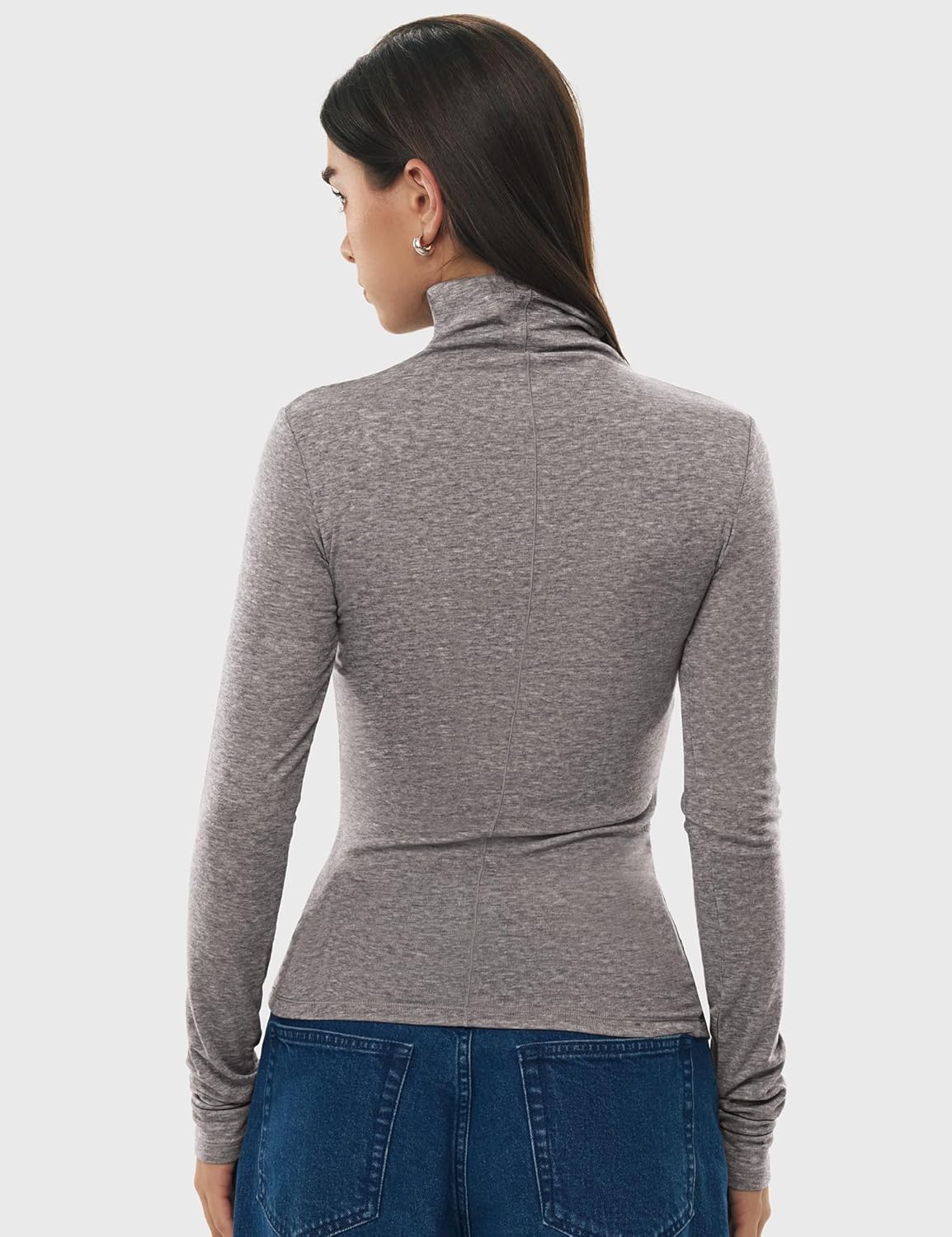 Women's Turtleneck Long Sleeve Merino Wool Blend Shirts Fitted Going Out Tops Basic Tees Cozy Embrace Collection - Image 3
