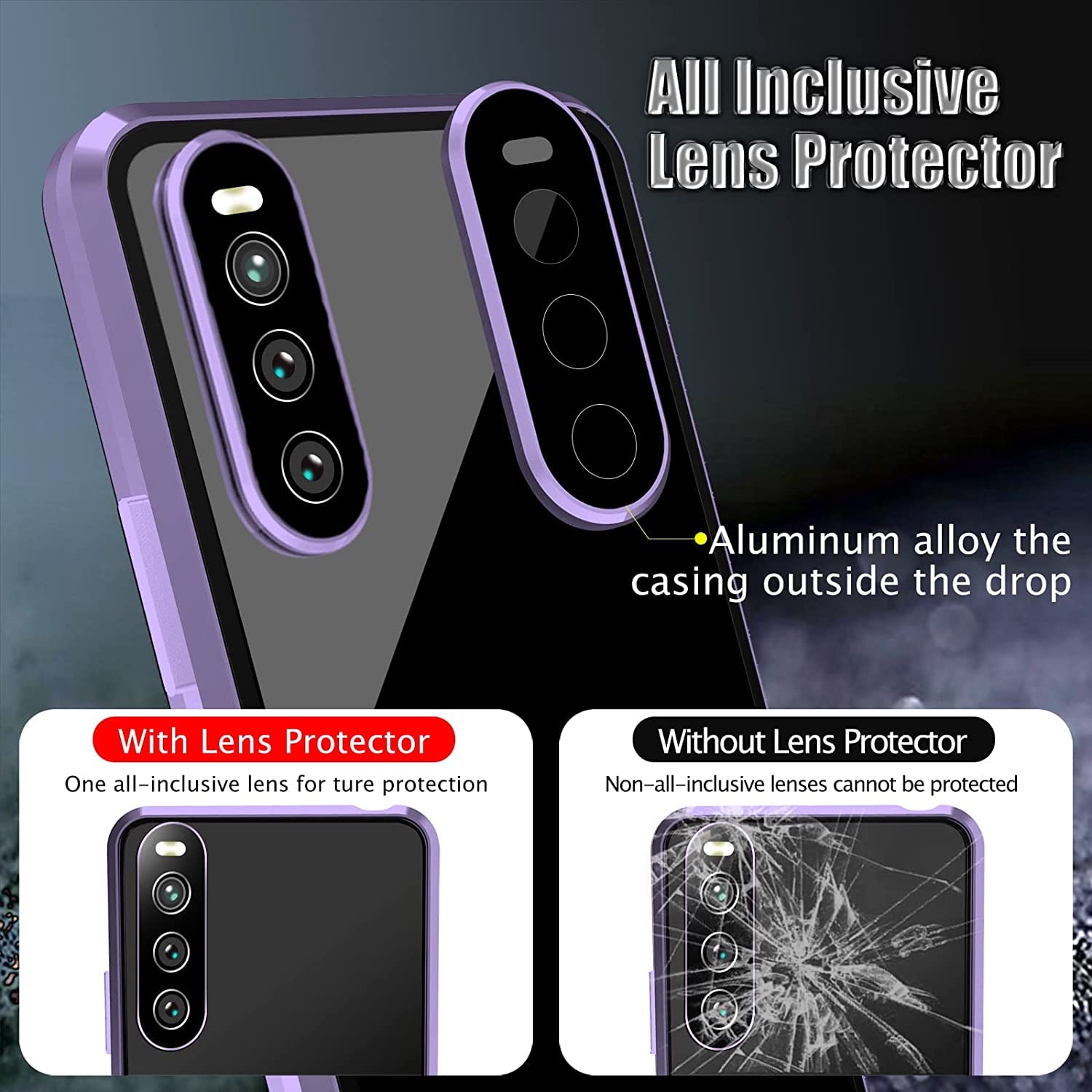 Custodia Magnetica Per Sony Xperia 1 IV: Cover Paraurti In Metallo Con Vetro Temperato Anteriore E Posteriore, Protezione A 360°