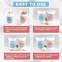 Vista 5 de 1 Libra de Arcilla de Escultura de Masilla Epoxy Natural, Compuesto de Modelado de 2 Partes (A y B) para Esculpir, Modelar, Construir, Reparar