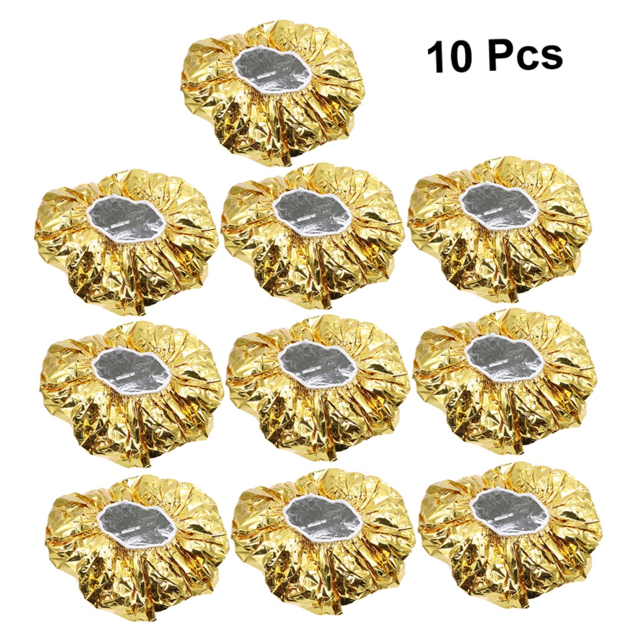 Healeved 30piezas Gorro De Aluminio Para Cabello Aislante Térmico Gorro De Estilo Para Spa y Tratamientos De Belleza Color Dorado y Cómodo Para Uso Diario