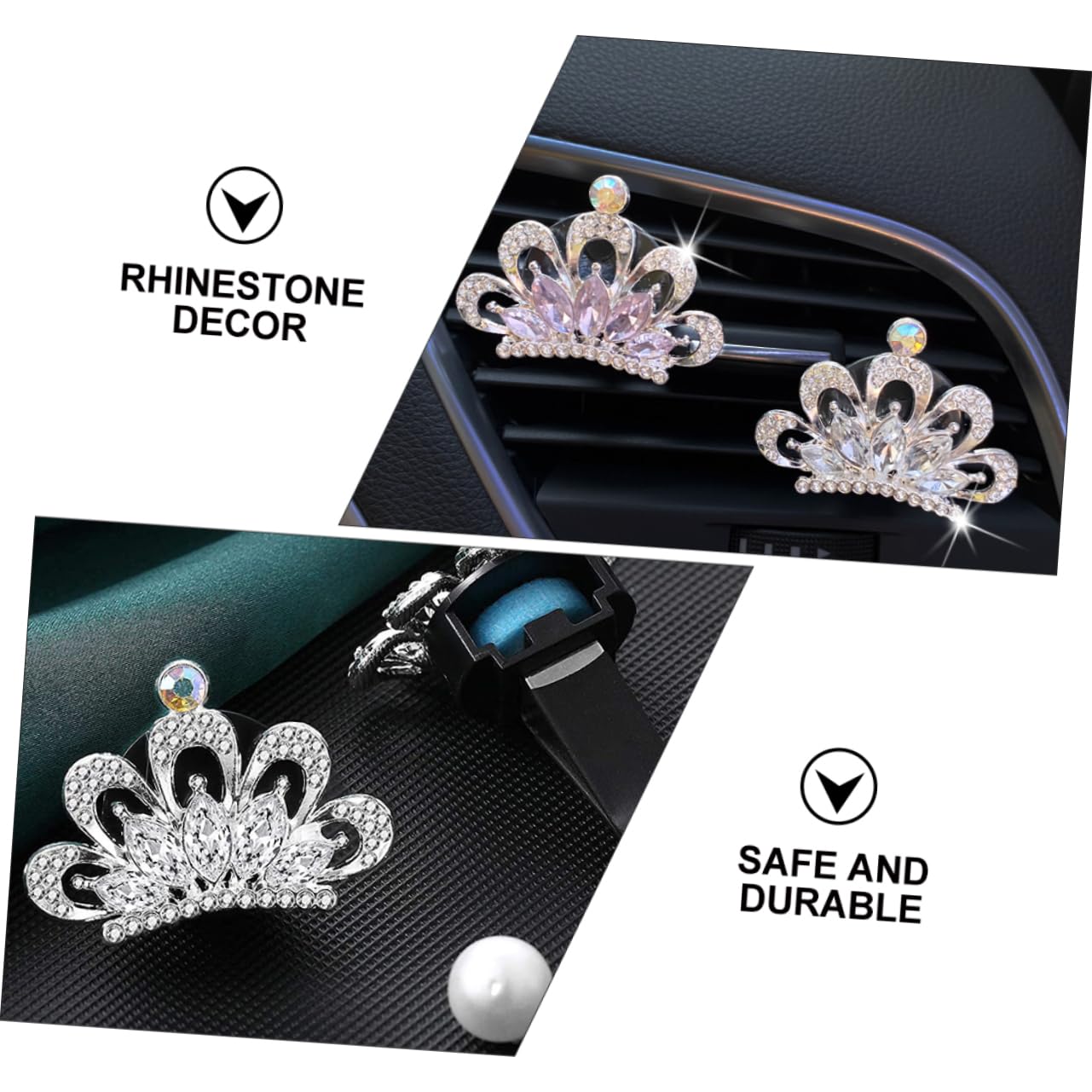 Gatuida 12stücke Rhinestone Krone Auto-duftclip Stilvolles -diffuser Für Auto-innenraum Installieren Elegantes Design Für Reisen Büro Zuhause