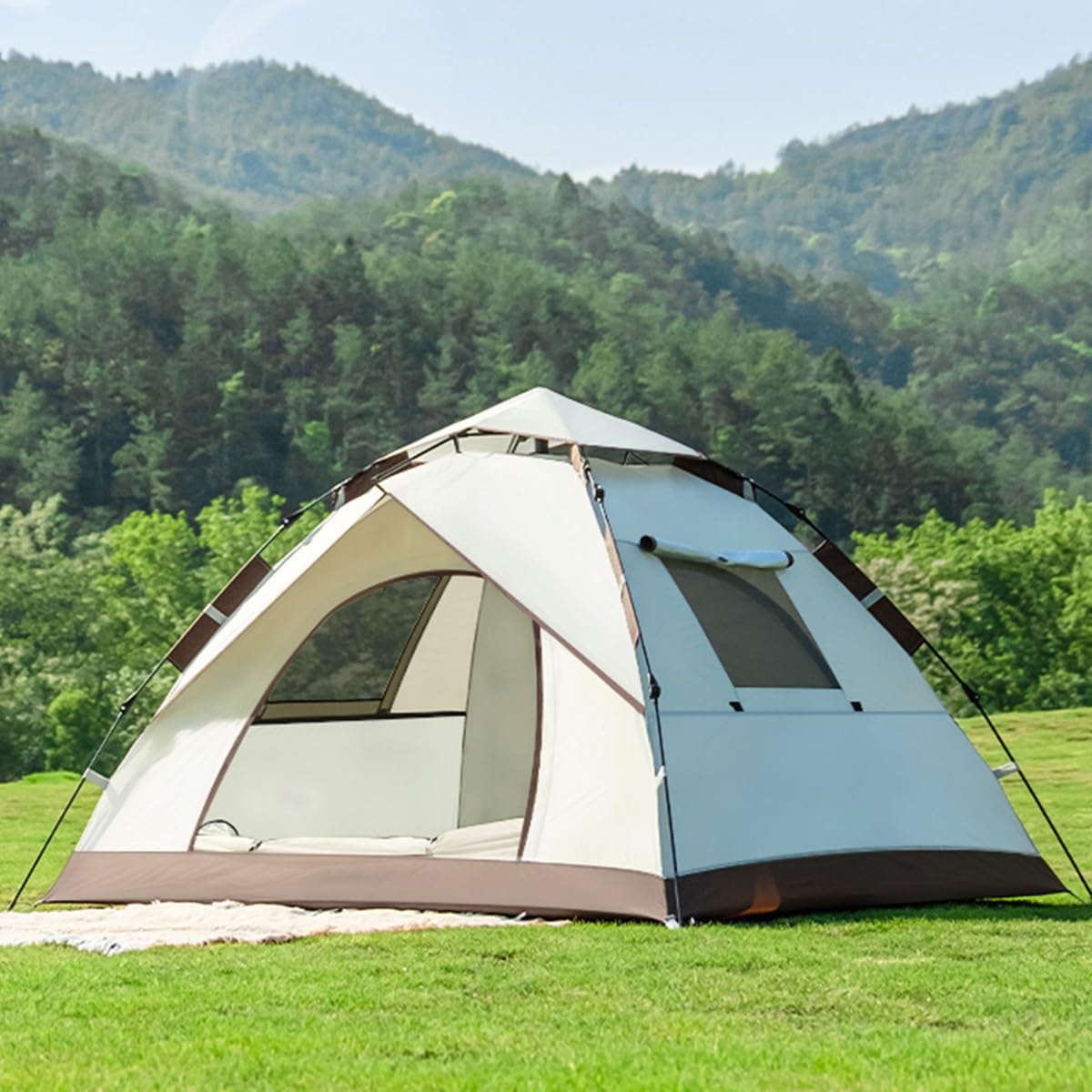 Tenda Da Spiaggia Pop Up Tenda Da Campeggio Automatica 2 Posti/3 Posti Con Finestra A Rete Per Il Campeggio Della Famiglia,Tende Zaino In Spalla,Facile Da Installare Tenda Per Escursioni (Color : /Kh