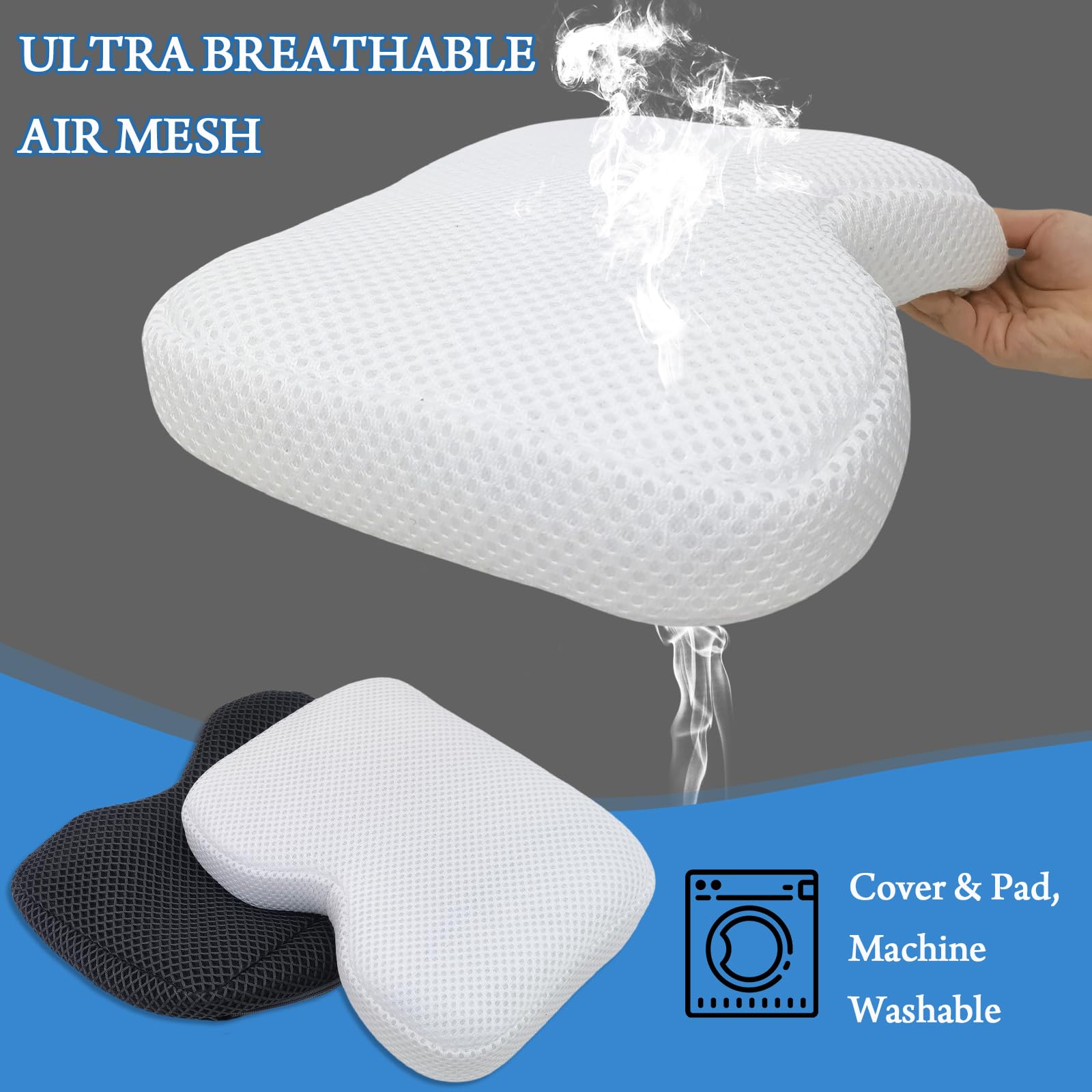 Coussin De Siège Pour Rameur Et Vélo Stationnaire - 41,9x33x5,1 Cm, Mousse Mémoire De Forme Et Gel - Compatible Concept2, WaterRower