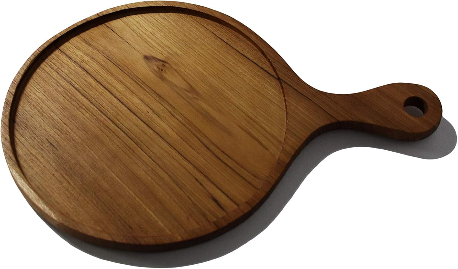 Hand Made BYBLIC Wooden Pizza Plate, Honey Brown 25CM