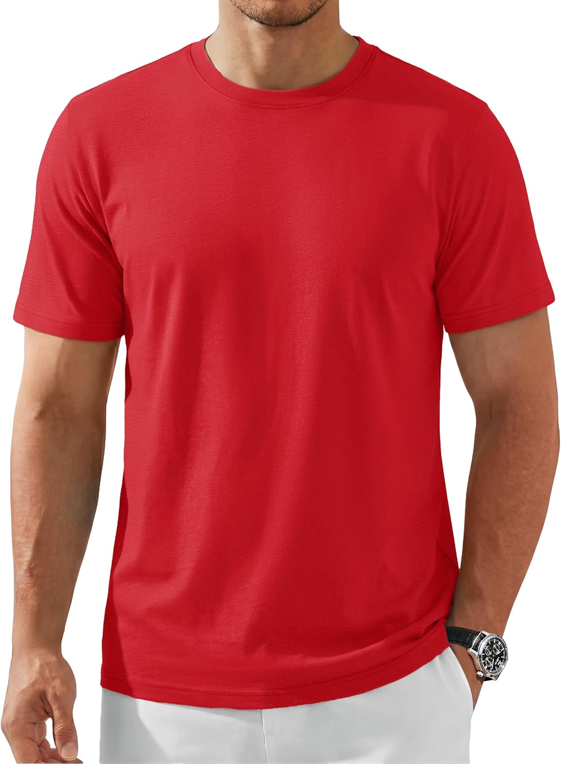 TACVASEN Mens Cotton T Shirt Casual Summer Tshirt Crew-Neck Short Sleeve Soft Tee Classic Basic T-Shirt