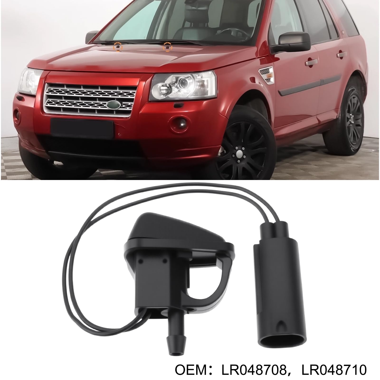 Ugello riscaldato per parabrezza anteriore auto Lr048708 compatibile con Land Rover Freelander 2 2006-2014