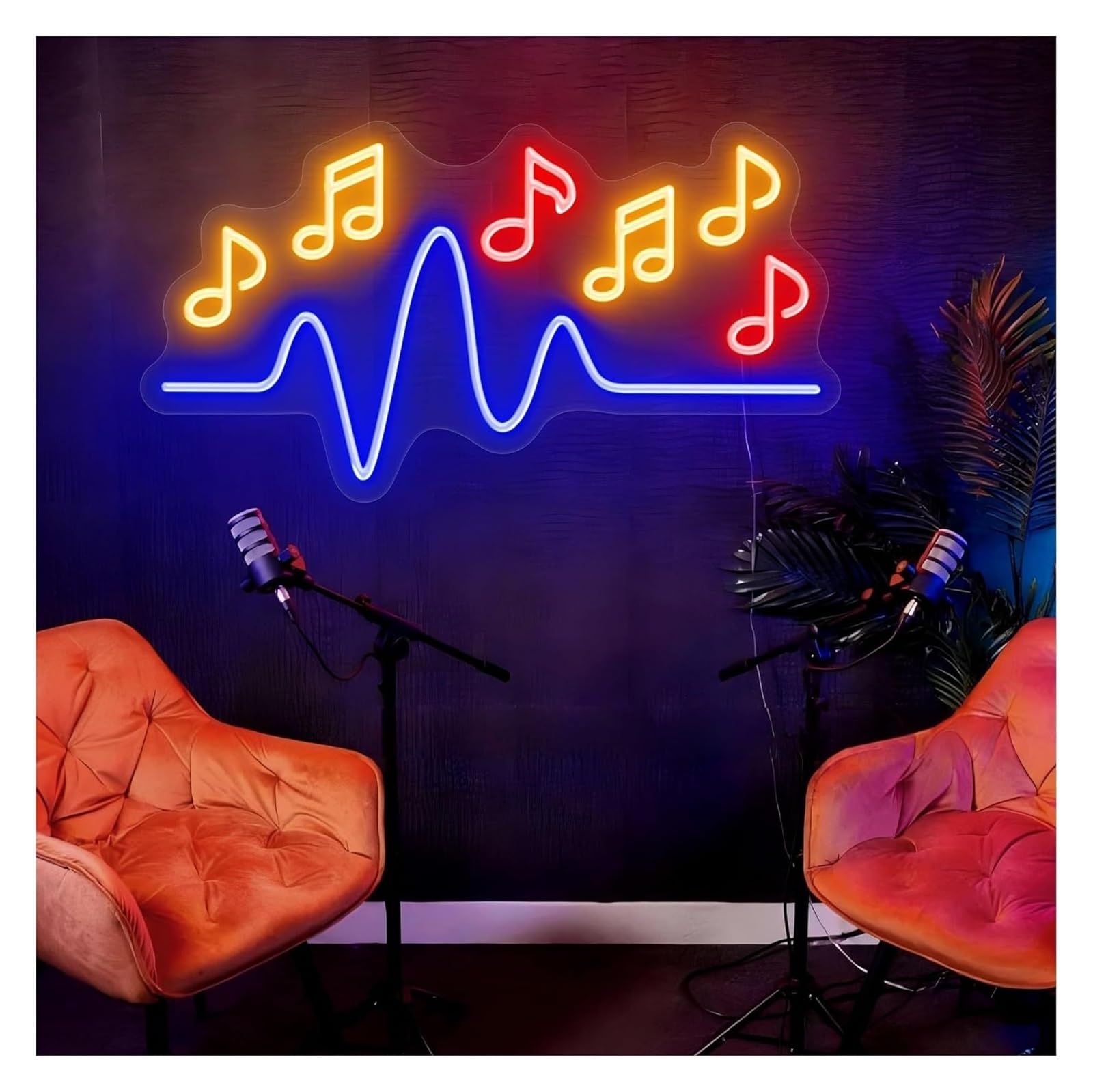 Néon notes de musique réglable éclairage mural LED design 26x51 cm - 3