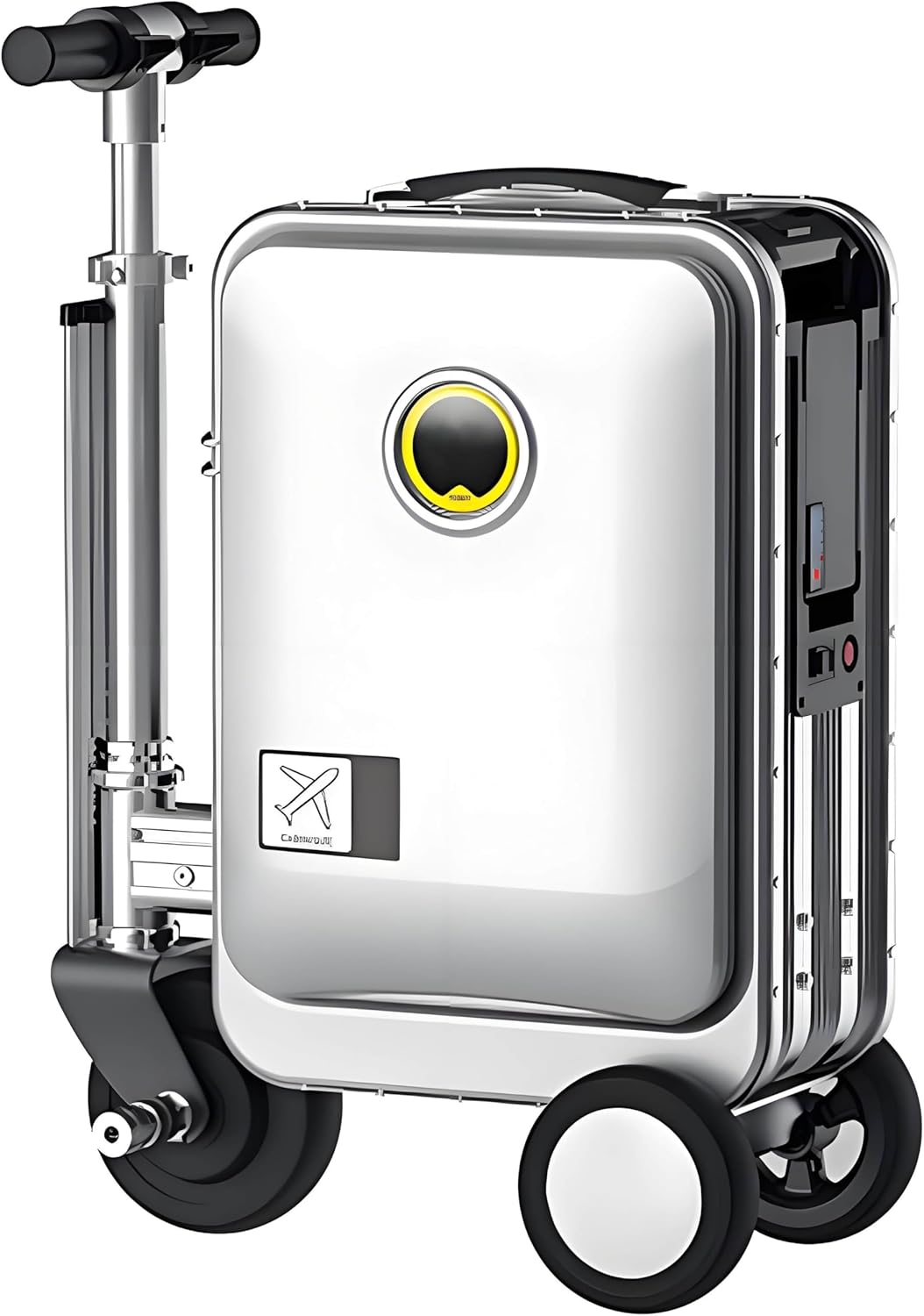 Smart Electric Suitcase, Electric Skateboard Travel Case, Portable Cycling Travel Case with Charging Port, 20-Liter Carry-On Suitcase ReversSilver